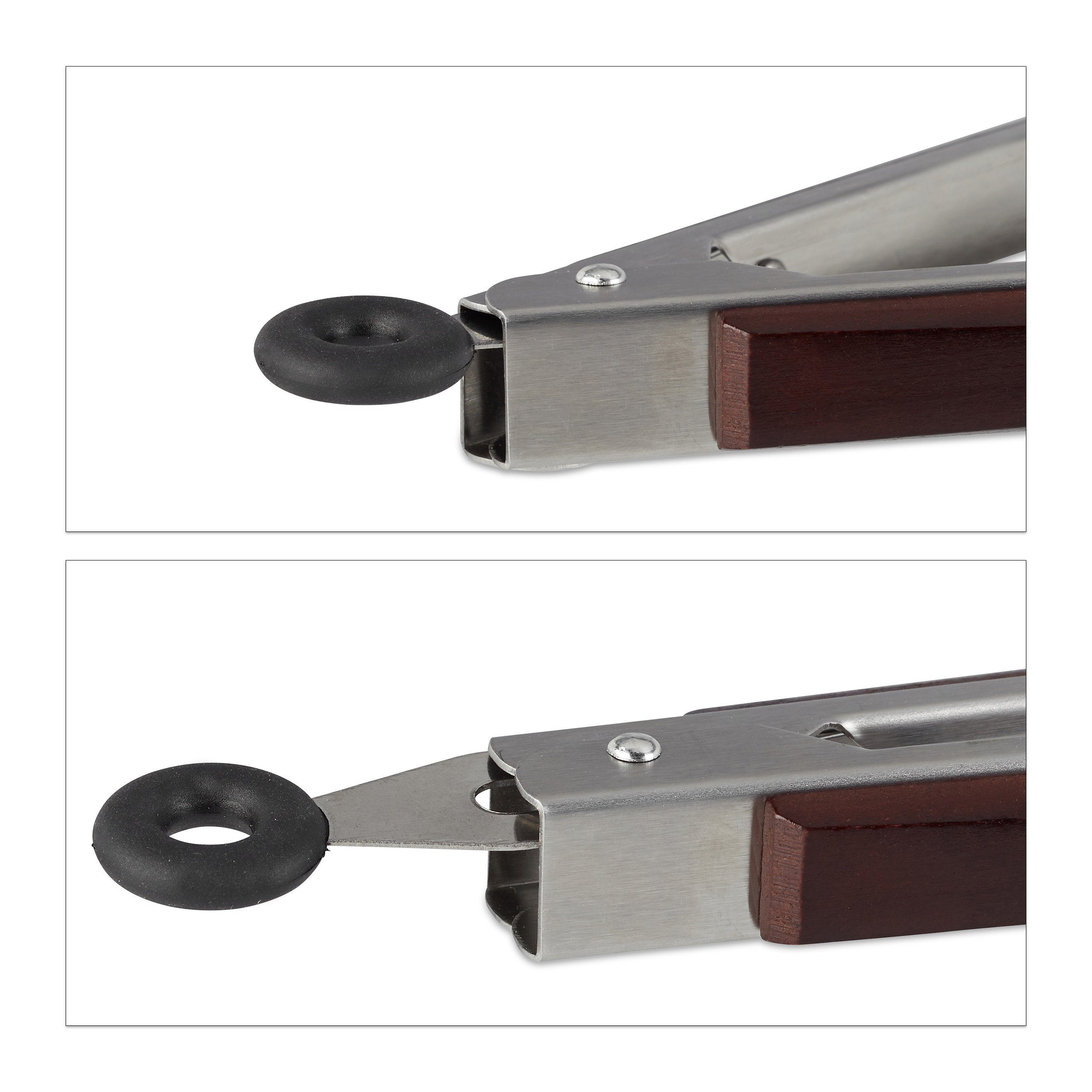 relaxdays Grillzange Küchenzange aus Edelstahl 38 cm