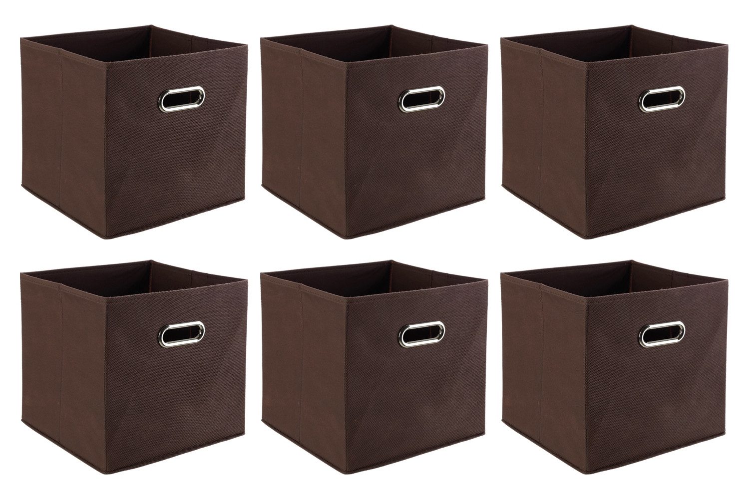 casa NOVA Aufbewahrungsbox NINO, 6er Set, Braun, B 27 x H 28 x T 27 cm, mit 2 seitlichen Griffen