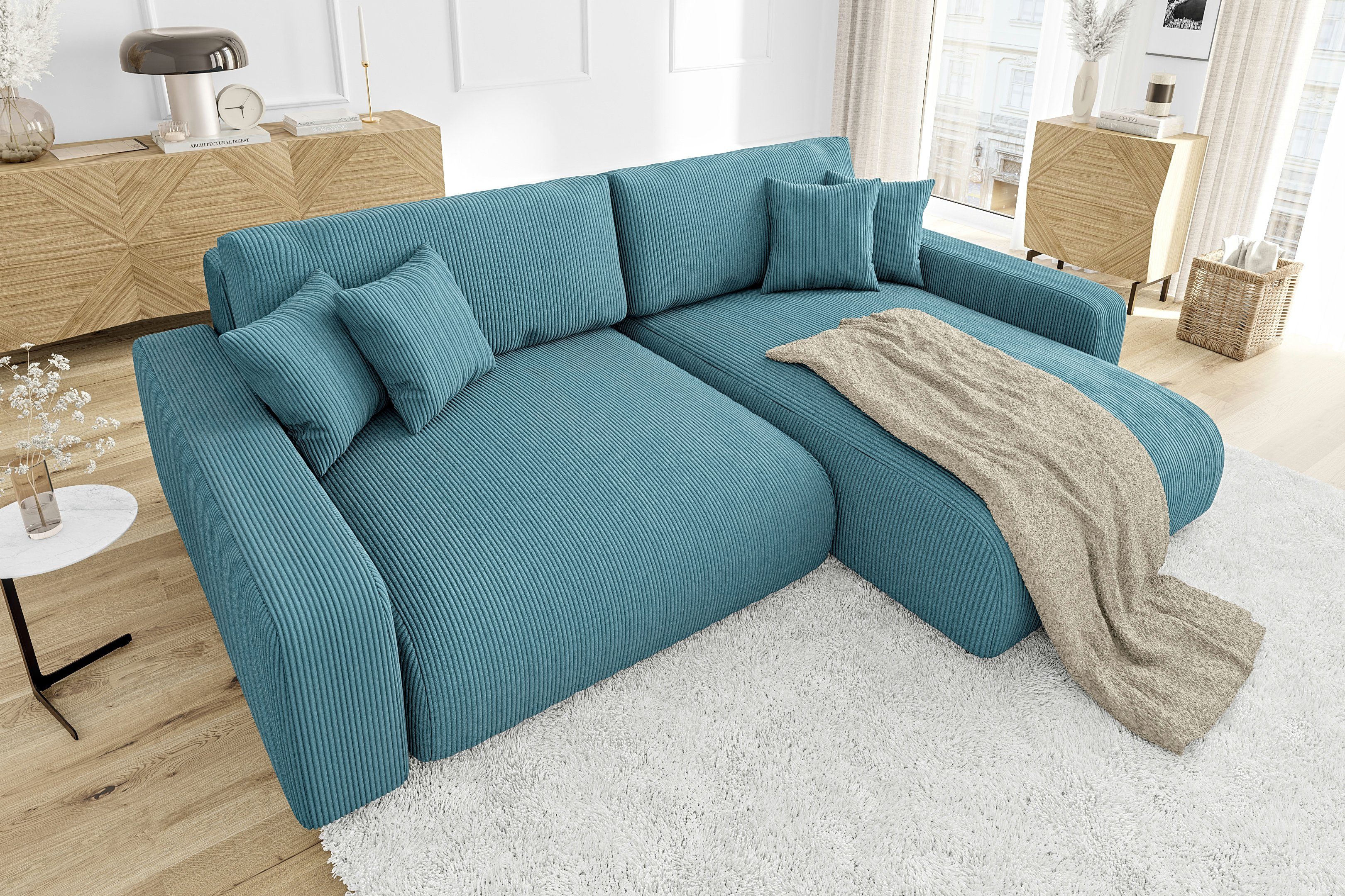 S-Style Möbel Ecksofa Emma mit Bettfunktion günstig online kaufen