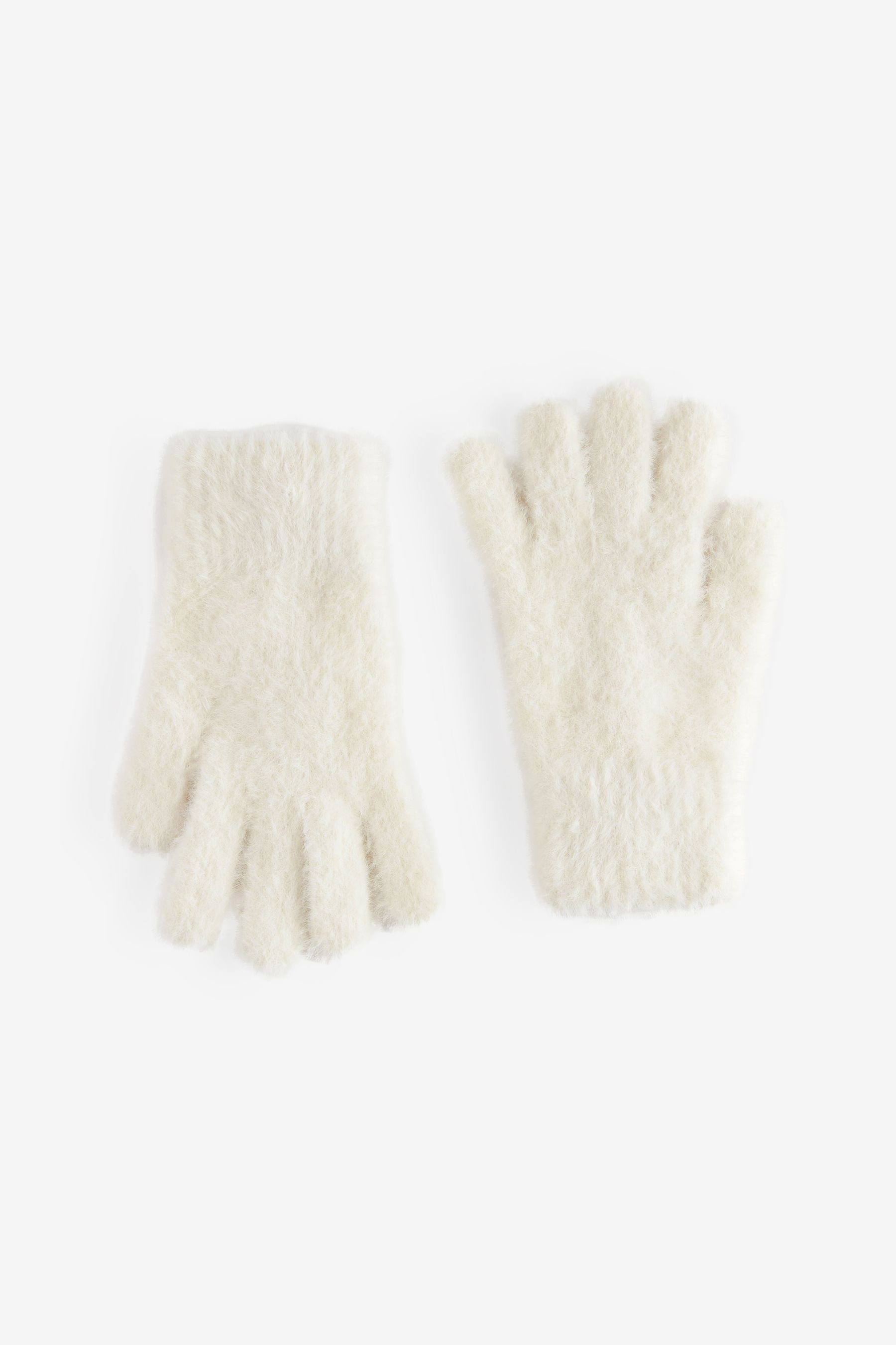Next Strickhandschuhe Flauschige Ecru Handschuhe