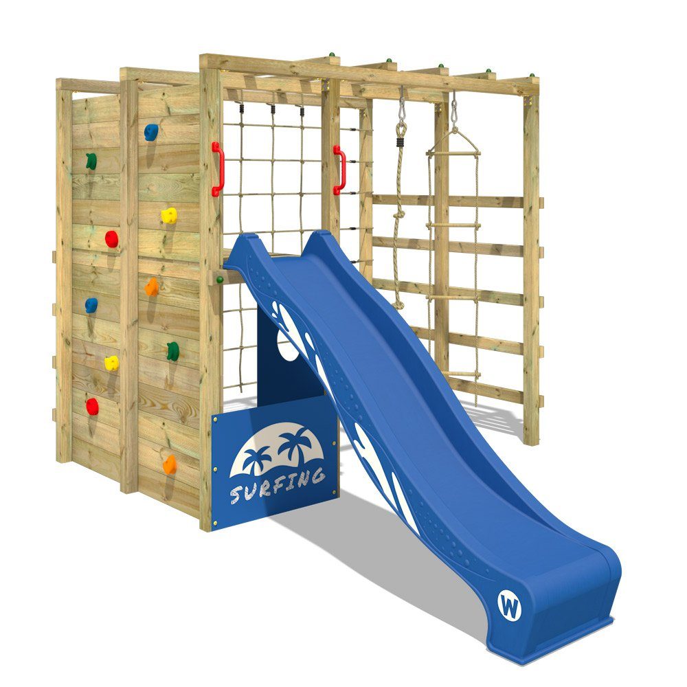 Wickey Klettergerüst »Spielturm Smart Allstar mit blauer Rutsche,  Gartenspielgerät mit Kletterwand & Spiel-Zubehör« online kaufen | OTTO