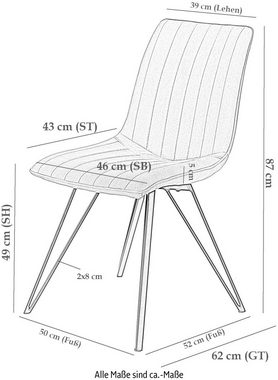 HELA 4-Fußstuhl (Set, 2 St), bequemer Schalensitz