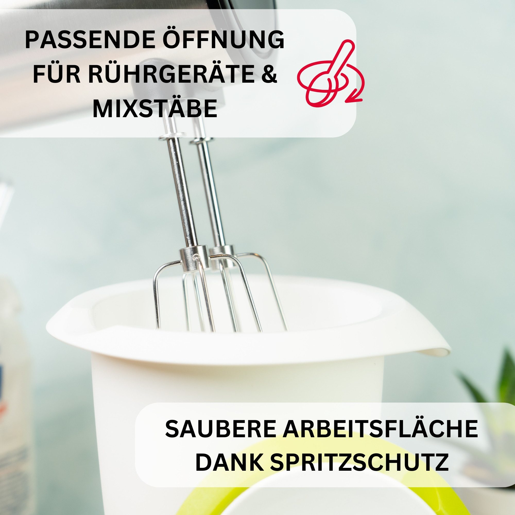 WESTMARK Rührschüssel / Quirltopf mit zweigeteiltem Deckel, 1 l, Mit Ausgießer, Kunststoff, PP