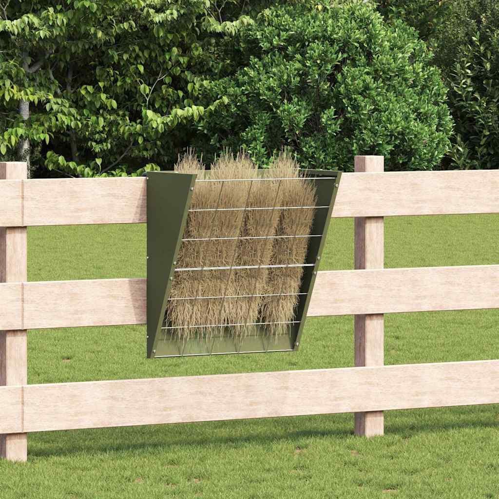 vidaXL Futterspender Hängender Heufutterspender Olive Grün 61 x 33 x 66 cm