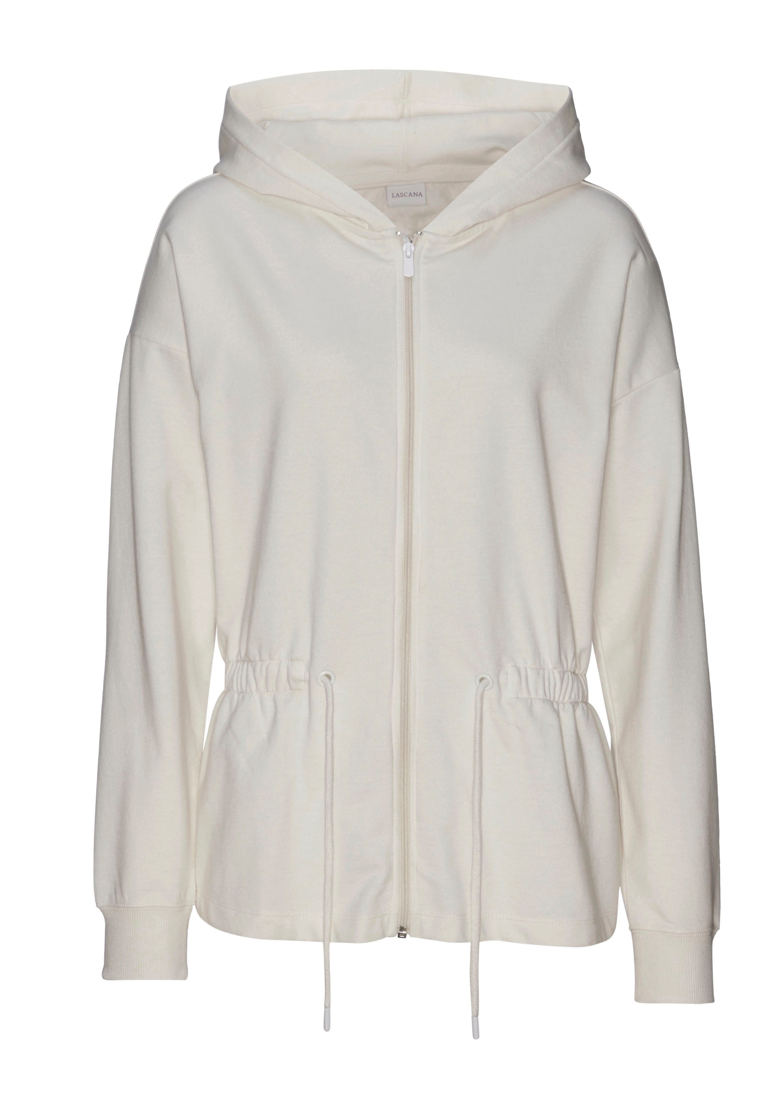 LASCANA Sweatjacke mit Tunnelzug in der Taille, Loungewear günstig online kaufen