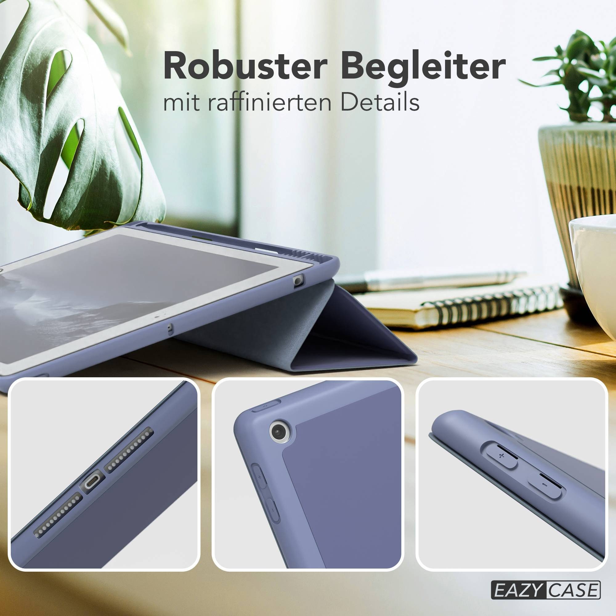 EAZY CASE Tablet-Hülle Penholder Smartcase für iPad 2017/2018 5./6. Gen. 9,7 Zoll, Tablettasche klappbares Etui mit Penholder Stifthalterung Eis Blau – Bild 4 von 5