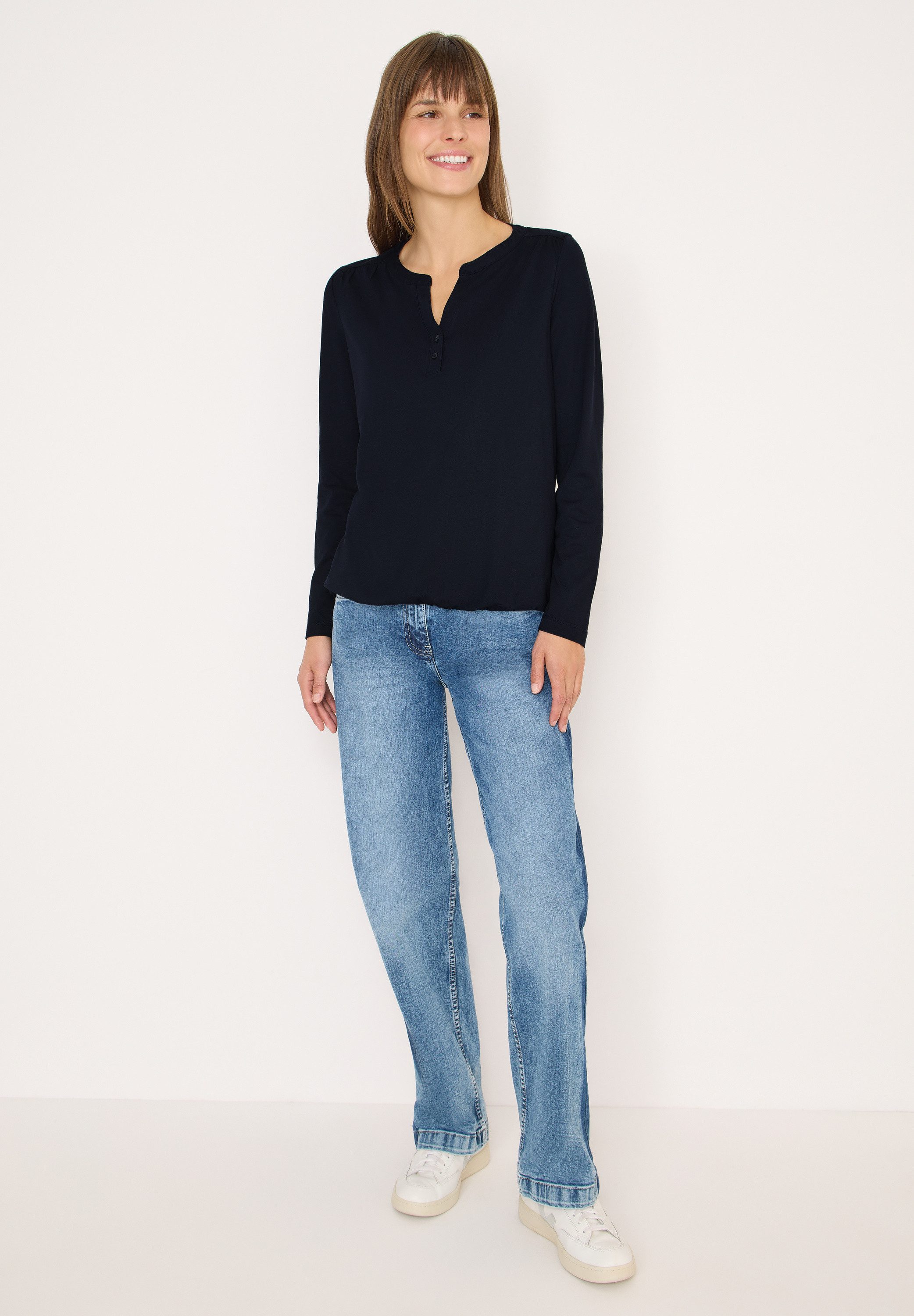 CECIL Langarmshirt im soften Baumwoll-Mix