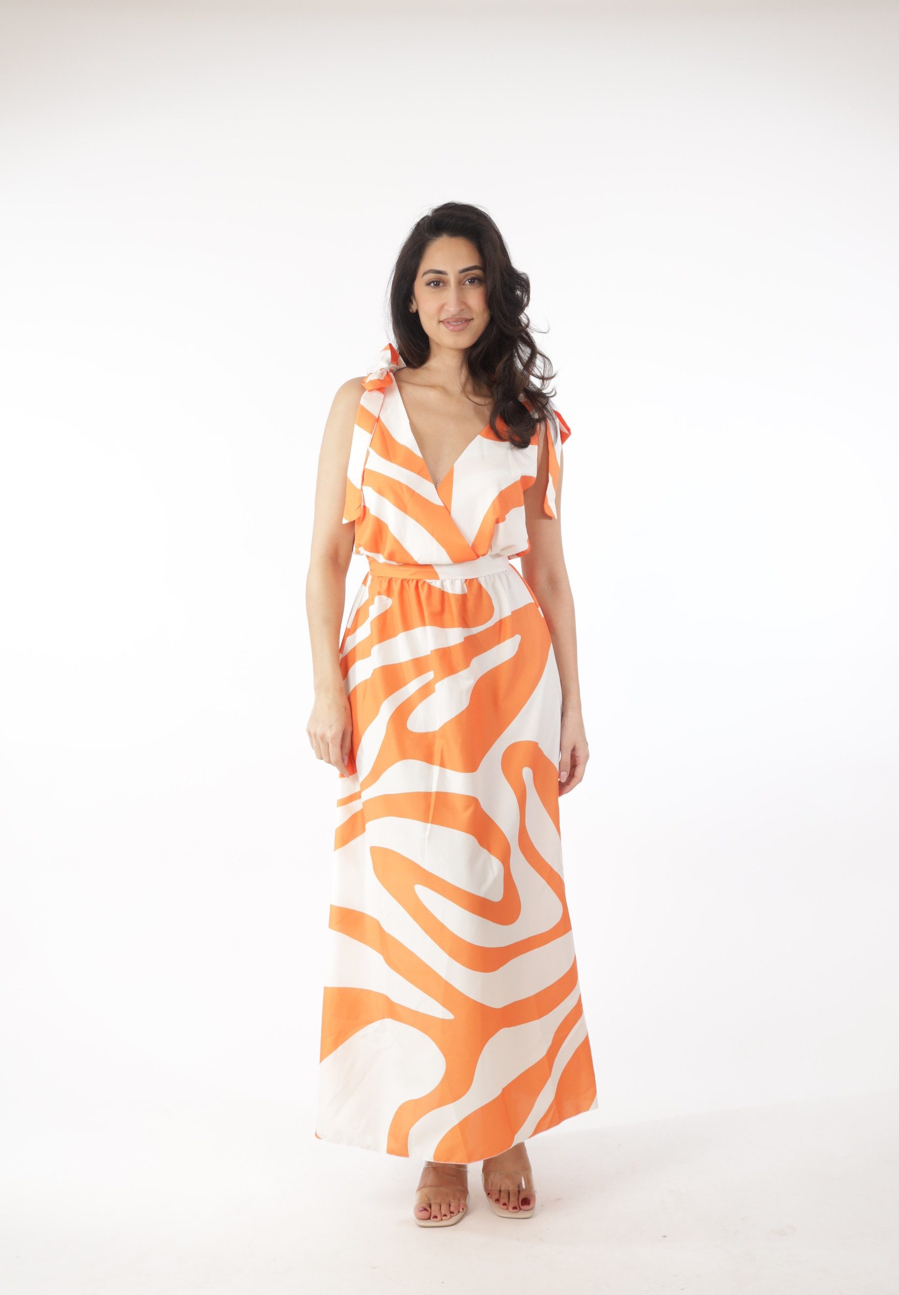 Sommerkleid Damen Maxikleid mit Wickelausschnitt – Sommerkleid
