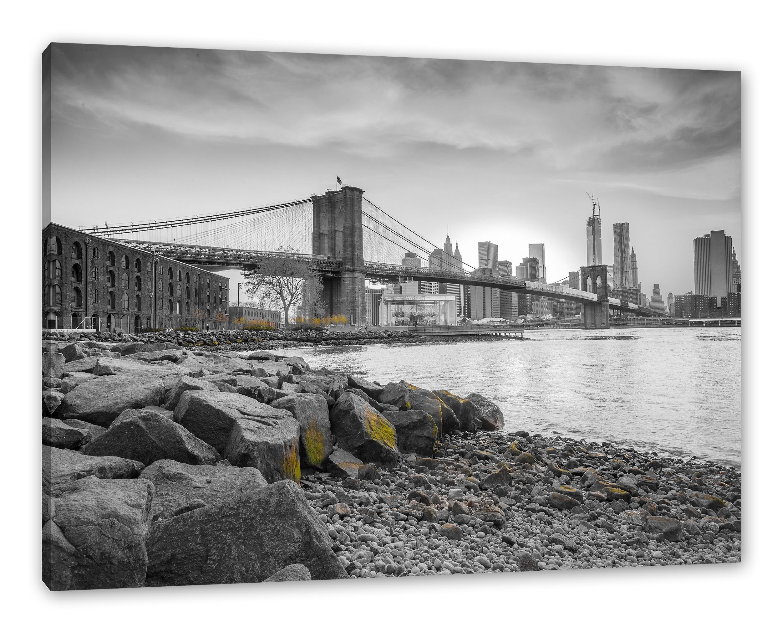 Pixxprint Leinwandbild schöne Brooklyn Bridge, schöne Brooklyn Bridge (1 St), Leinwandbild fertig bespannt, inkl. Zackenaufhänger