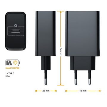 Aplic USB-Ladegerät (USB C Netzteil, Power Delivery 30 Watt, USB Charger, Ladeadapter)