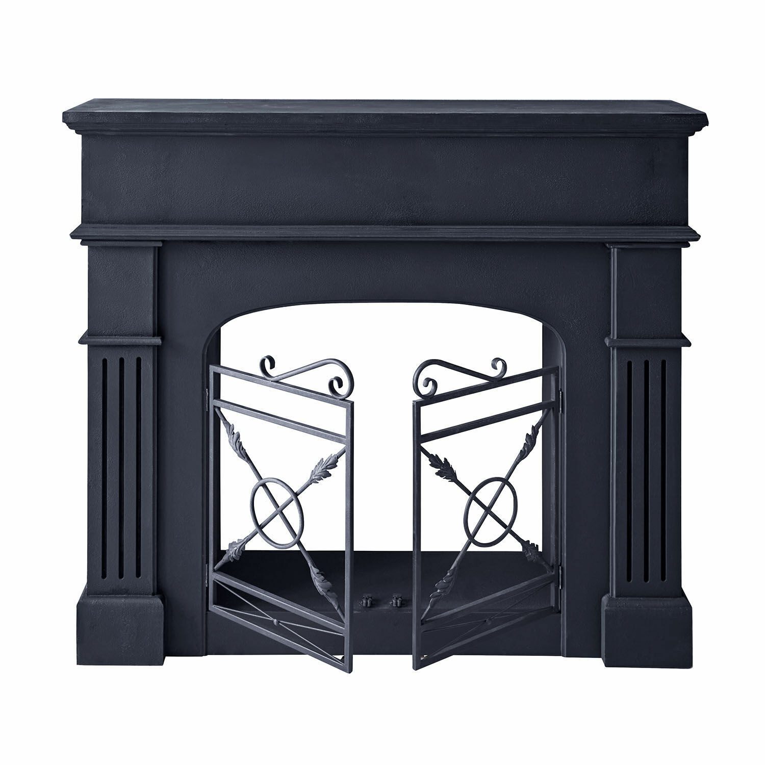 Mirabeau Kaminumbauschrank Kaminkonsole Hollowfield antikschwarz günstig online kaufen