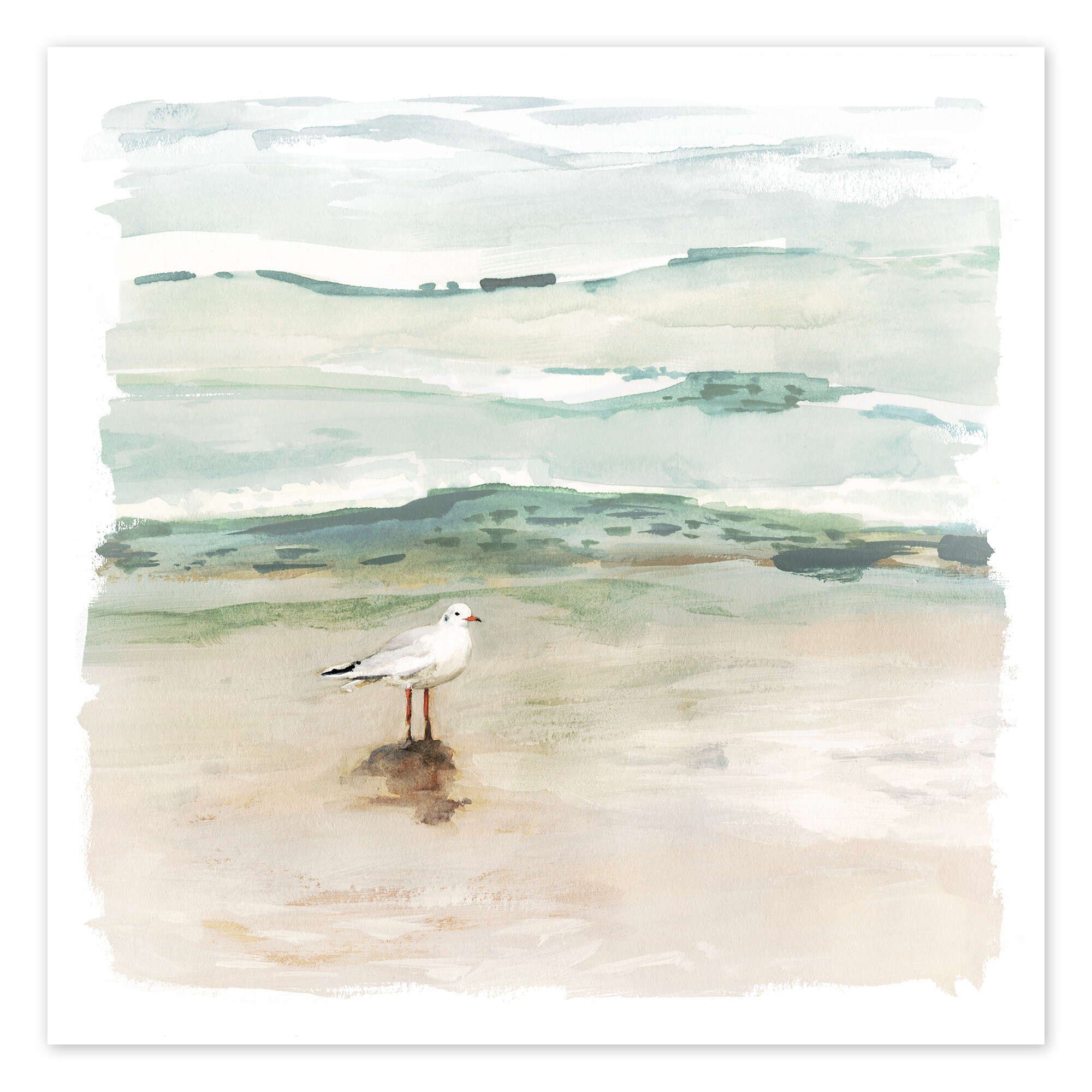Posterlounge Wandbild Möwe am Strand I, Victoria Borges, erhältlich als Poster, Leinwandbild, Wandsticker oder Acrylglasbild