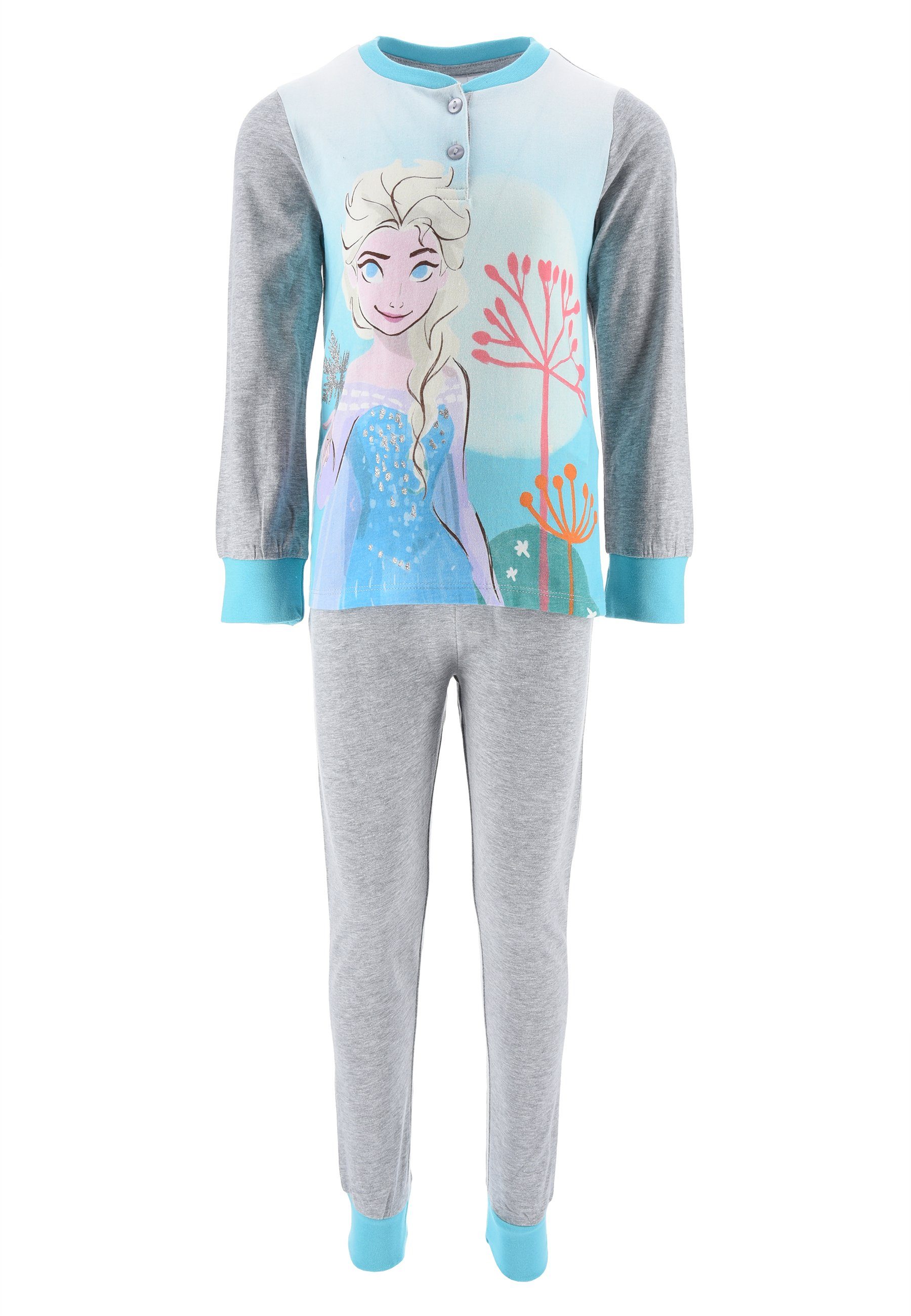 Schlafanzug Die Eiskönigin Anna und Elsa Kinder Mädchen Schlafanzug Kinder Pyjama Langarm Shirt + Schlaf-Hose