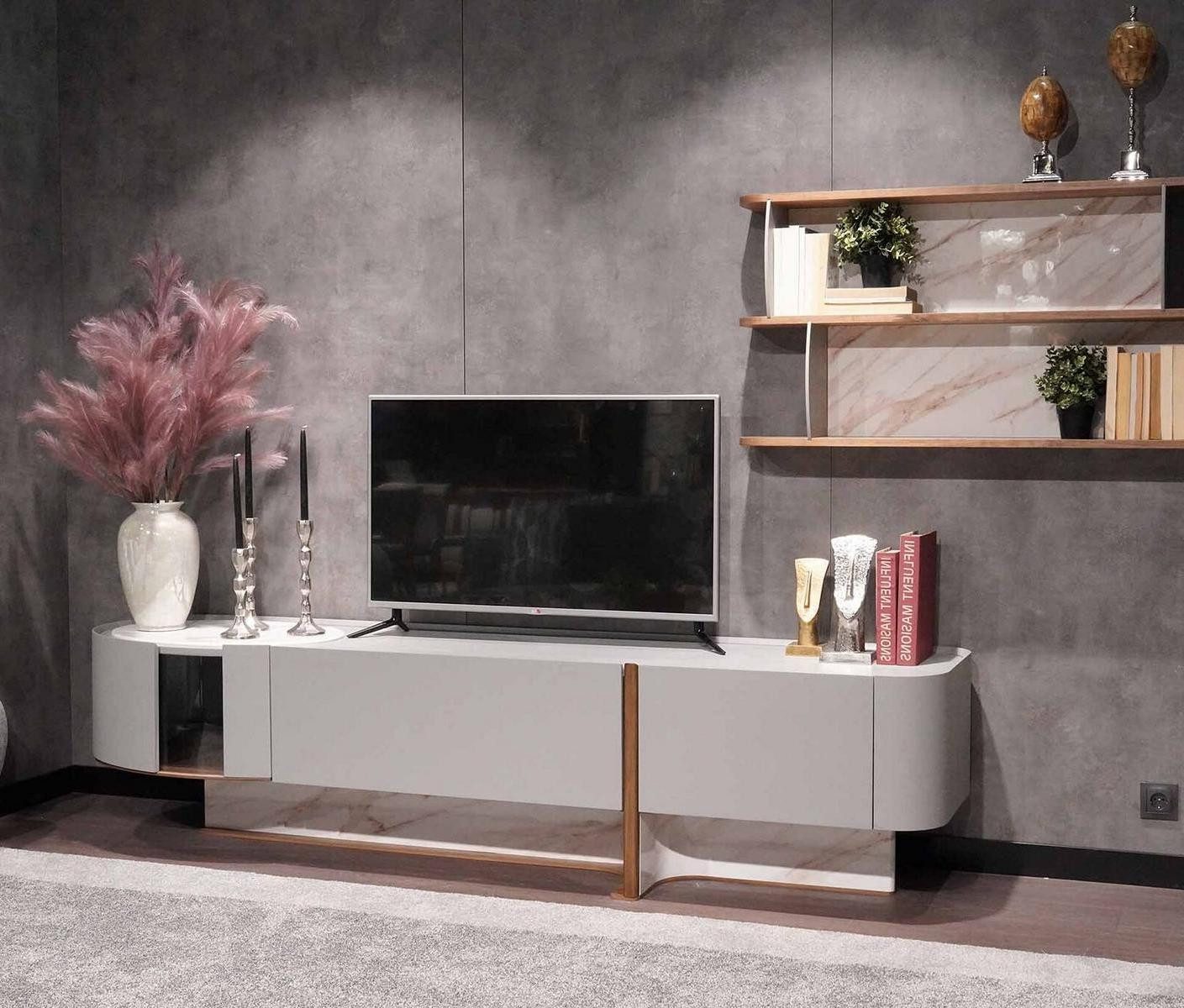 Xlmoebel Wohnwand Luxuriöses Wohnzimmermöbel-Set mit neuem TV-Schrank und Sideboard, (2-St., TV-Ständer + Wandregal), Hergestellt in Europa