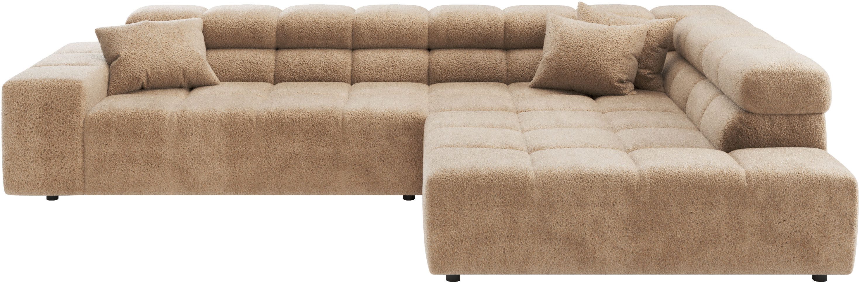 Home affaire Ecksofa Ancona, Ecksofa, incl. Kopfteilverstellung, Breite 319 cm, L-Form, wahlweise elektrische Sitztiefenverstellung