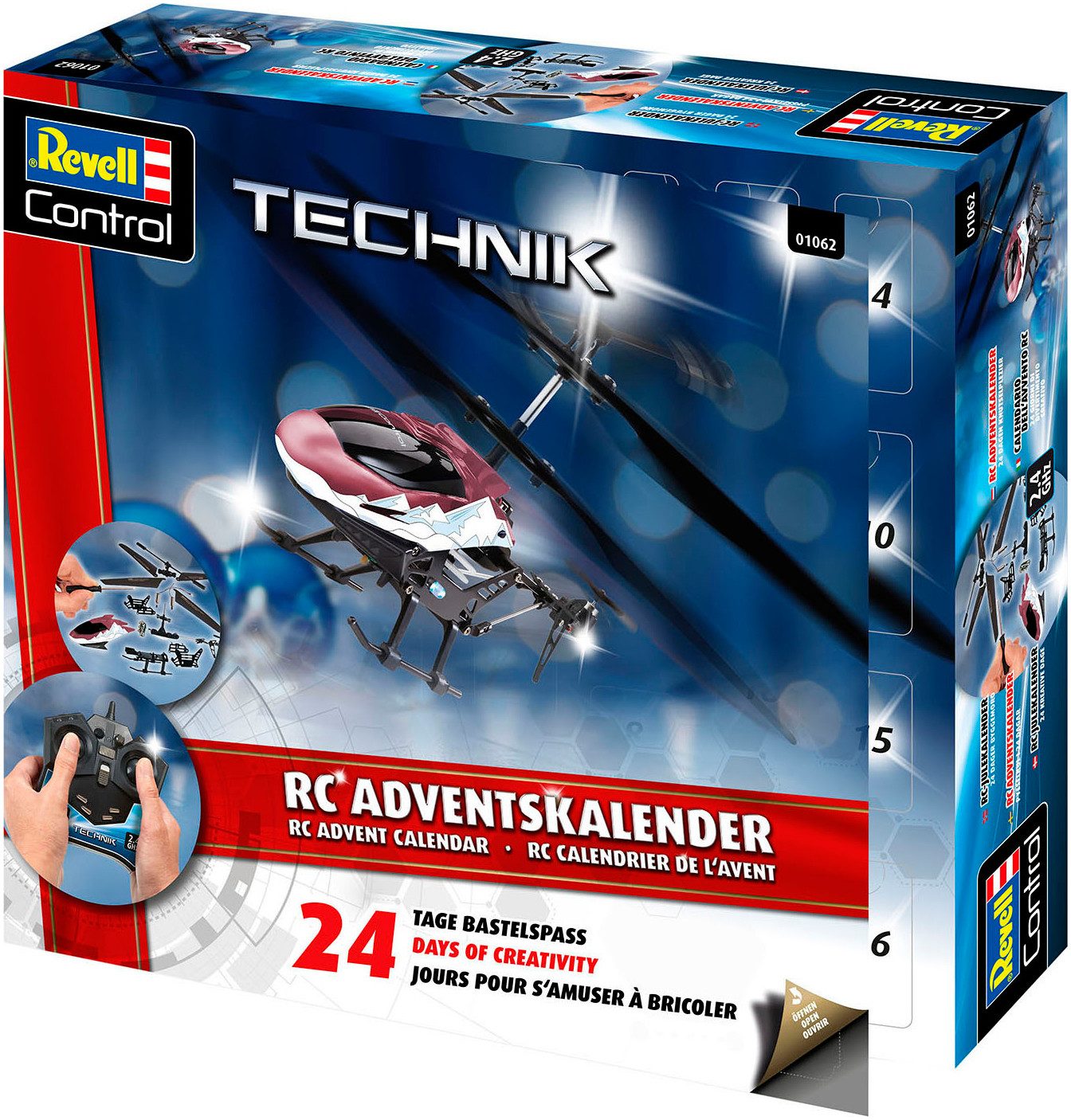 Revell® Spielzeug-Adventskalender RC Helikopter, ferngesteuerter RC Hubschrauber zum Selberbauen – Bild 4 von 4