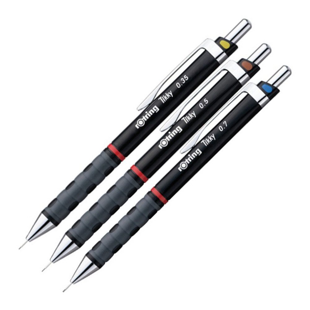 ROTRING Bleistift rOtring Feinminenstifte Tikky 0.35 0.5 und 0.7 schwarz 3 Stück