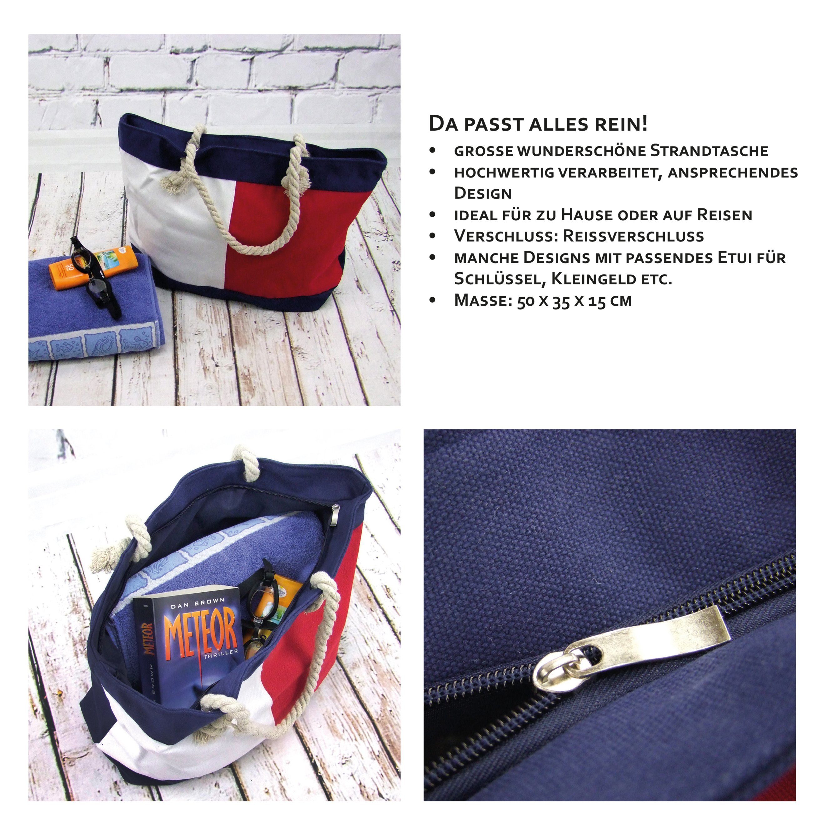 BambiniWelt by Rafael K. Strandtasche Strandtasche mit Reißverschluss Beachbag Shopper Schultertasche
