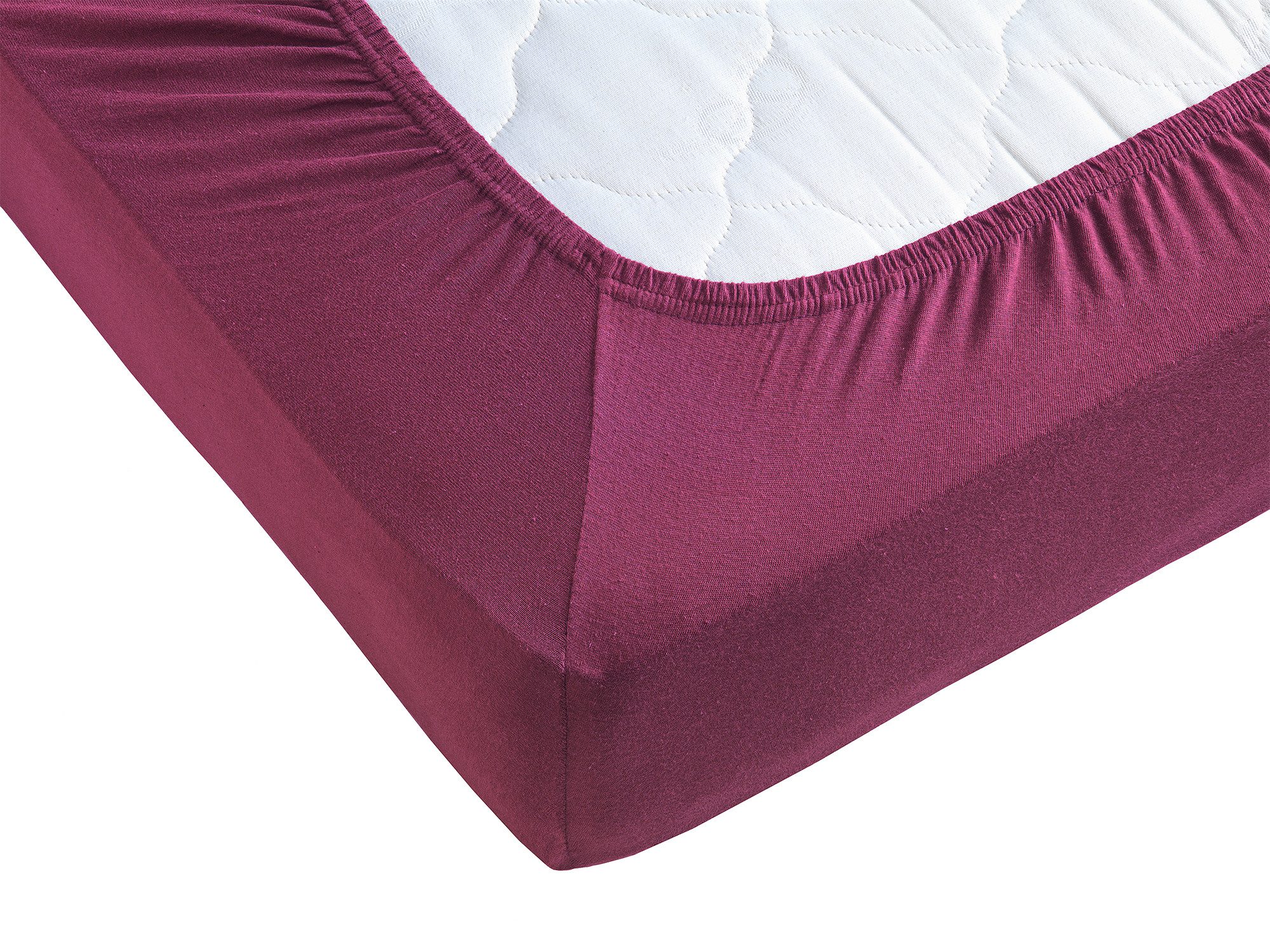 Visaggio Spannbettlaken Jersey aus 100% Baumwolle Spannbetttuch Bettlaken, Jersey, Gummizug: rundum, Spannbettlaken, für Matratzenhöhen bis 22 cm, Steghöhe 30 c – Bild 2 von 4