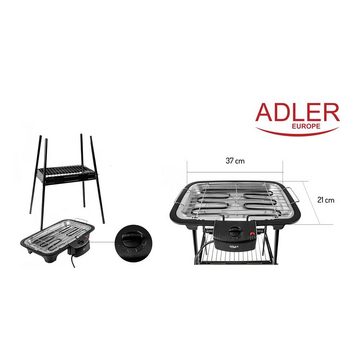 Adler Elektrogrill AD 6602, abnehmbarer Heizplatte, schwarz, 2in1 Grill, Standgrill