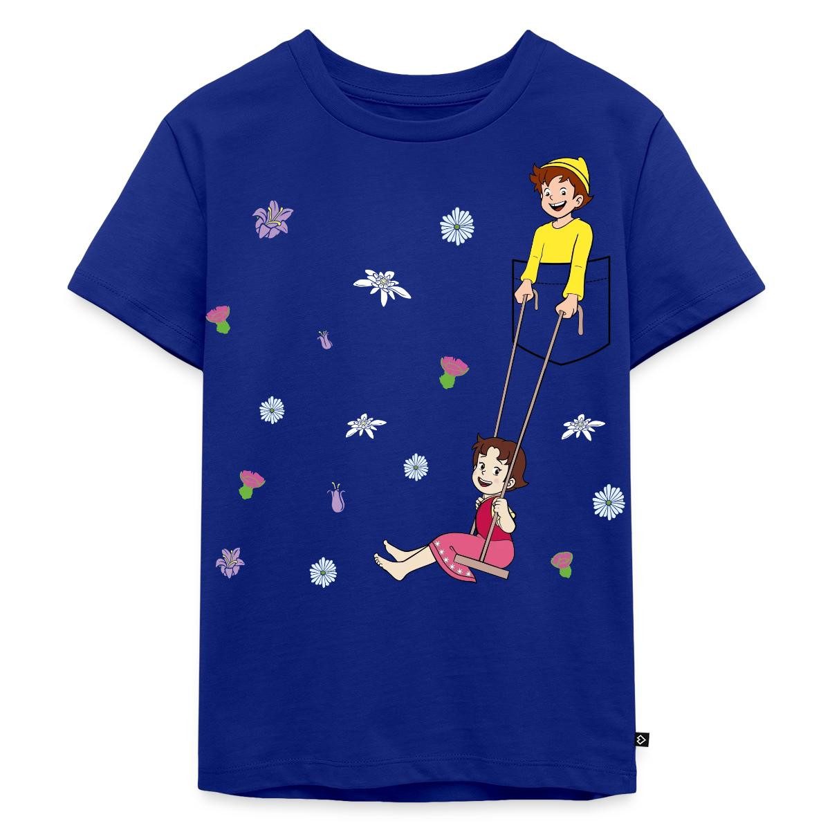Spreadshirt T-Shirt Heidi Schaukelt Mit Peter Brusttasche Kinder Premium T-Shirt (1-tlg)