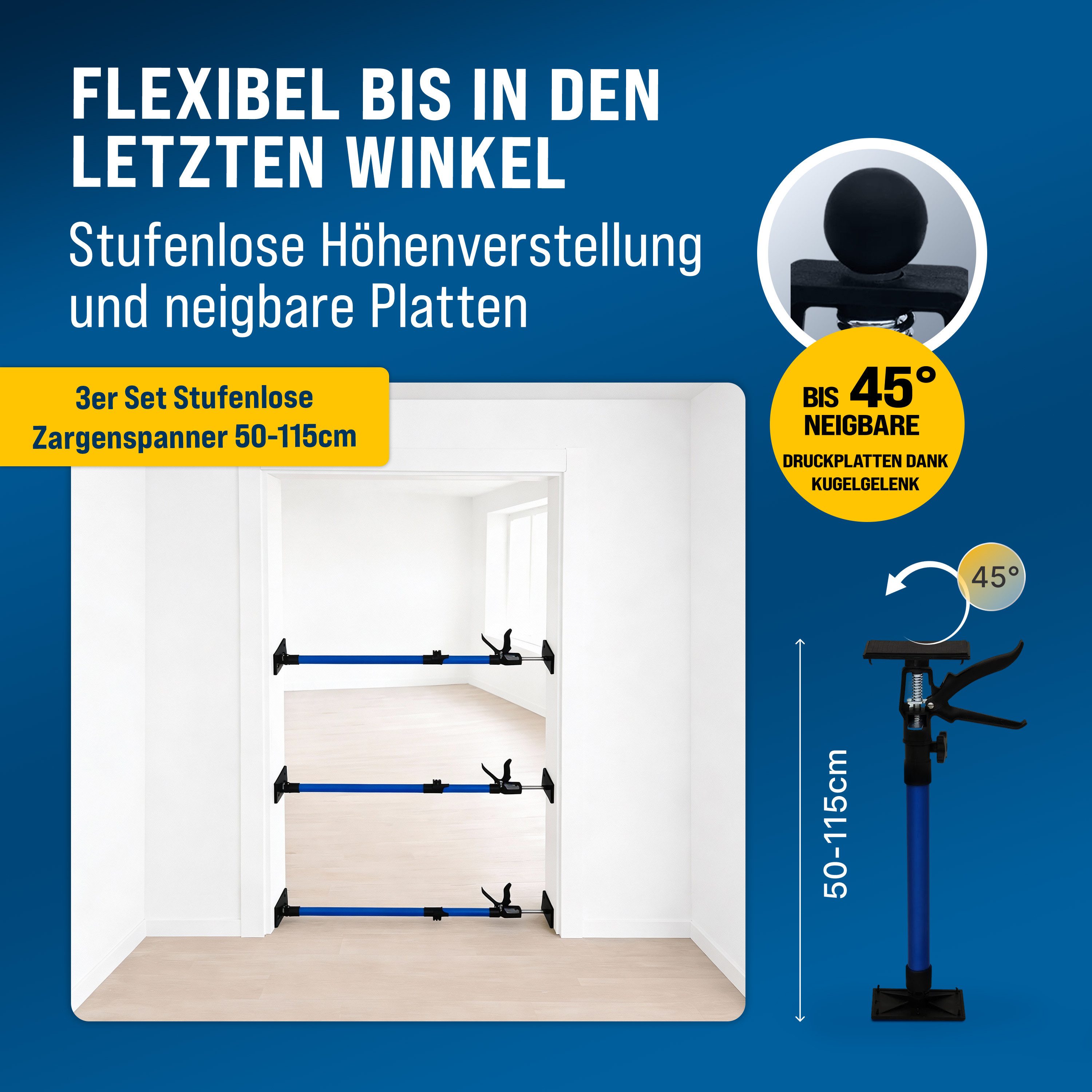 monzana Stützelement, Türspanner im 3er Set stufenlos höhenverstellbar 50-1 günstig online kaufen