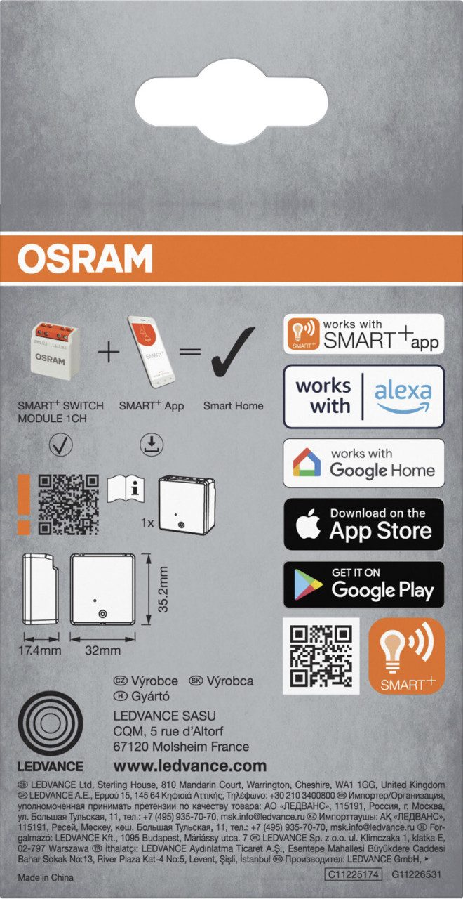 Ledvance Ledvance Smart Schaltmodul WiFi Switch 1CH weiß Smart-Home Starter-Set