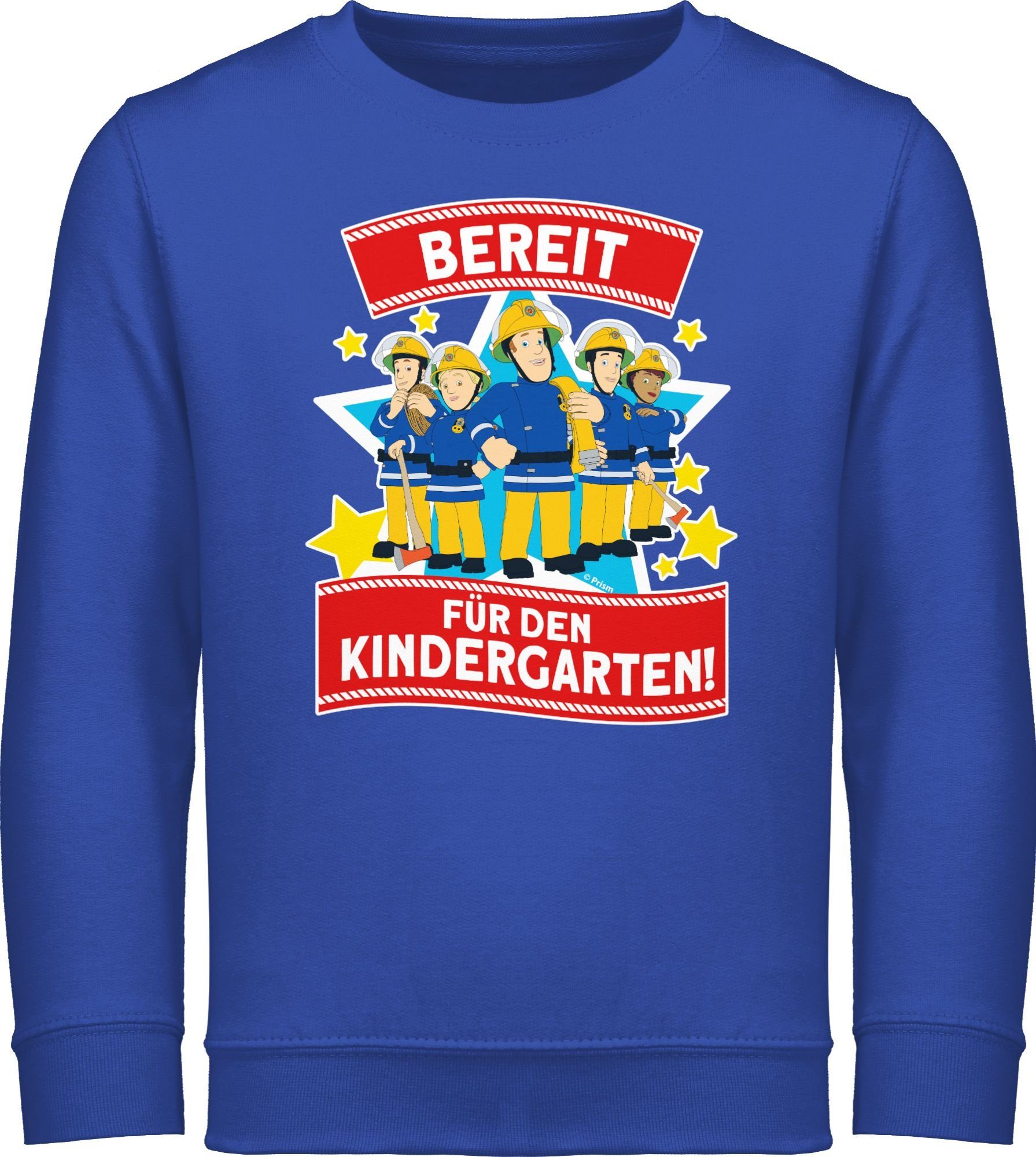 Shirtracer Sweatshirt Bereit für den Kindergarten! - Sam & Team Feuerwehrmann Sam Mädchen 1 Royalblau