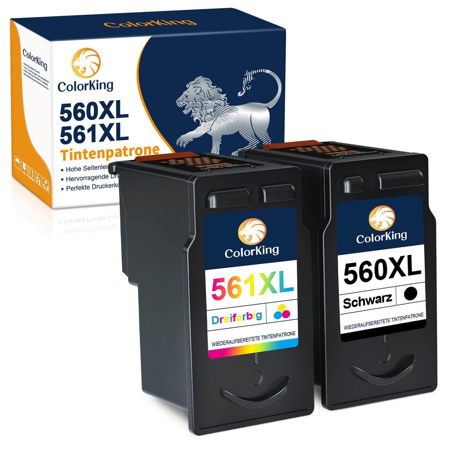 ColorKing Ersatz für Canon PGI-560 XL 561XL Tintenpatrone (Pixma TS5350 TS5351 TS5352 TS5353 TS7450 TS7451)