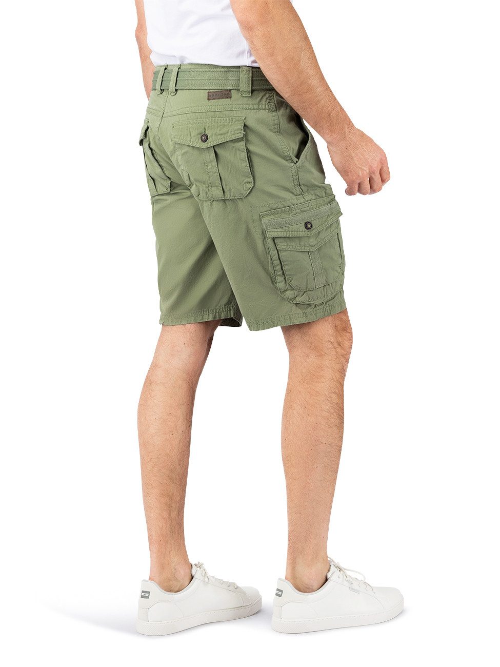DENIMFY Cargoshorts Herren Shorts DFUlli Regular Fit Bermudashorts aus 100% Baumwolle mit Gürtel