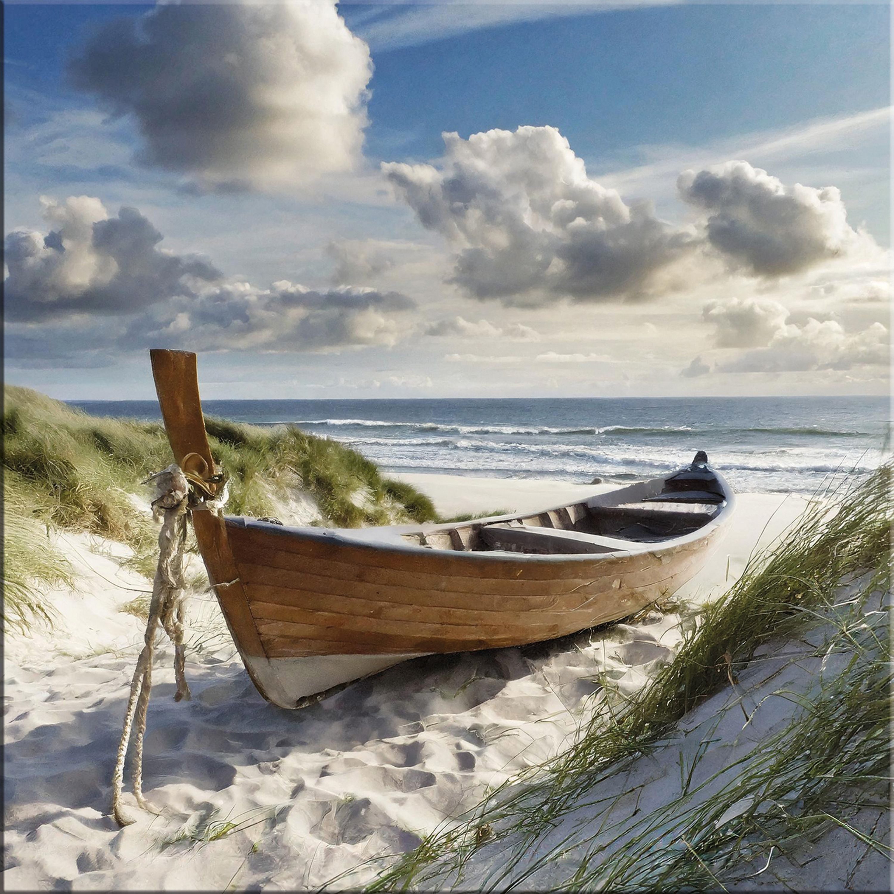 artissimo Glasbild Glasbild 30x30cm Bild aus Glas Strand und Meer Dünen Som günstig online kaufen