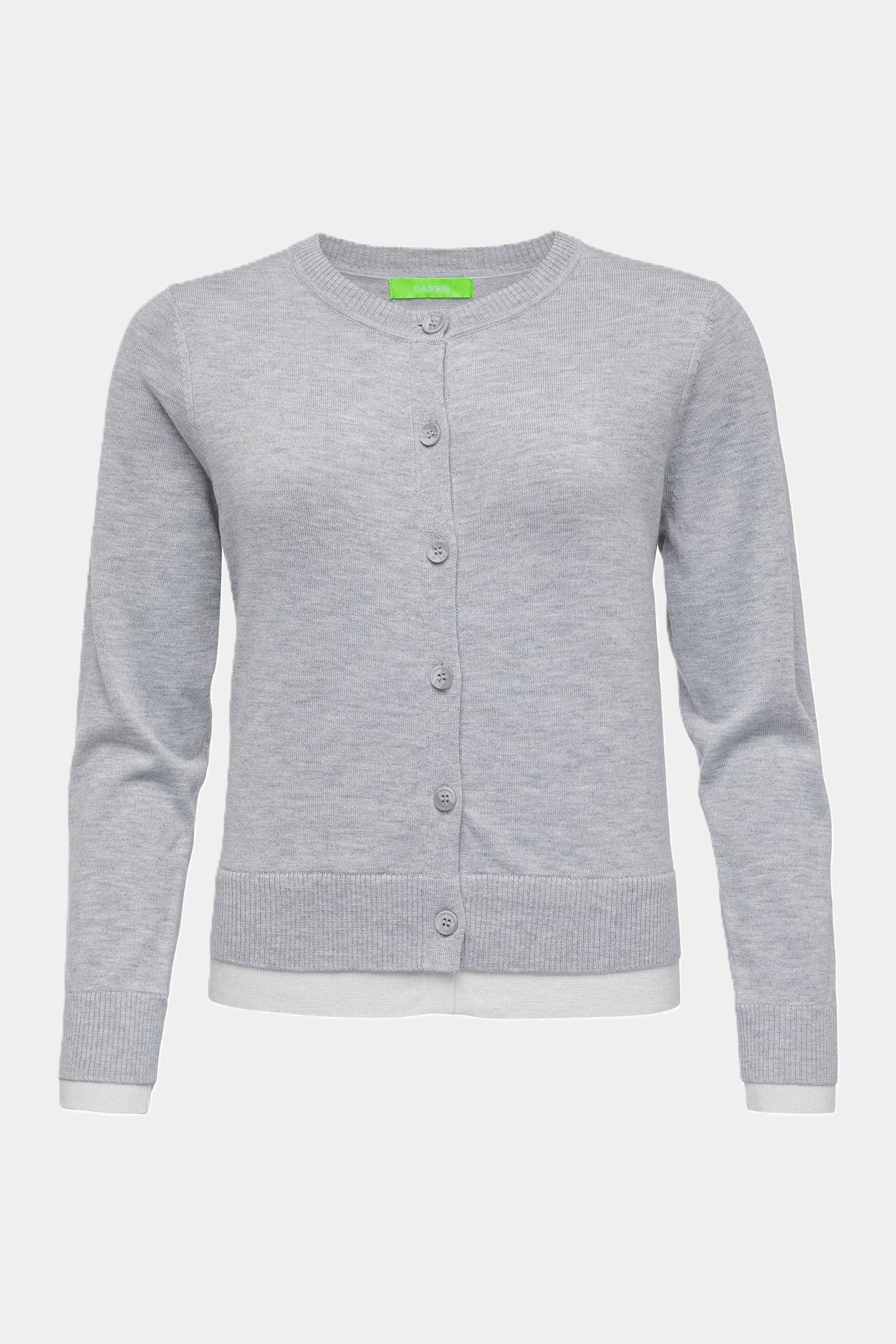 Cassis Strickjacke Cassis melierte Strickjacke - LIGHT GREY