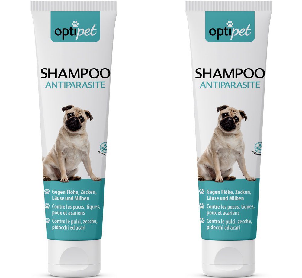 OptiPet Tiershampoo Floh Shampoo Hunde Shampoo Parasitenabwehr, 500 ml, Sofort Abweisende Wirkung gegen Parasiten in allen Entwicklungsstadien