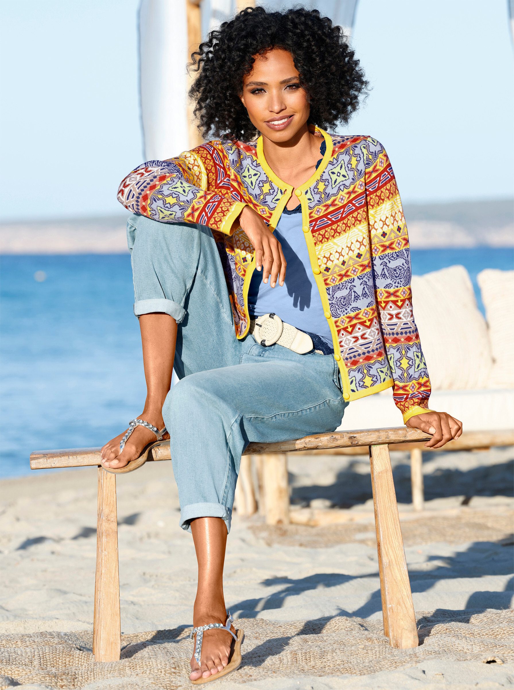 heine Strickjacke Jacquardstrickjacke . günstig online kaufen