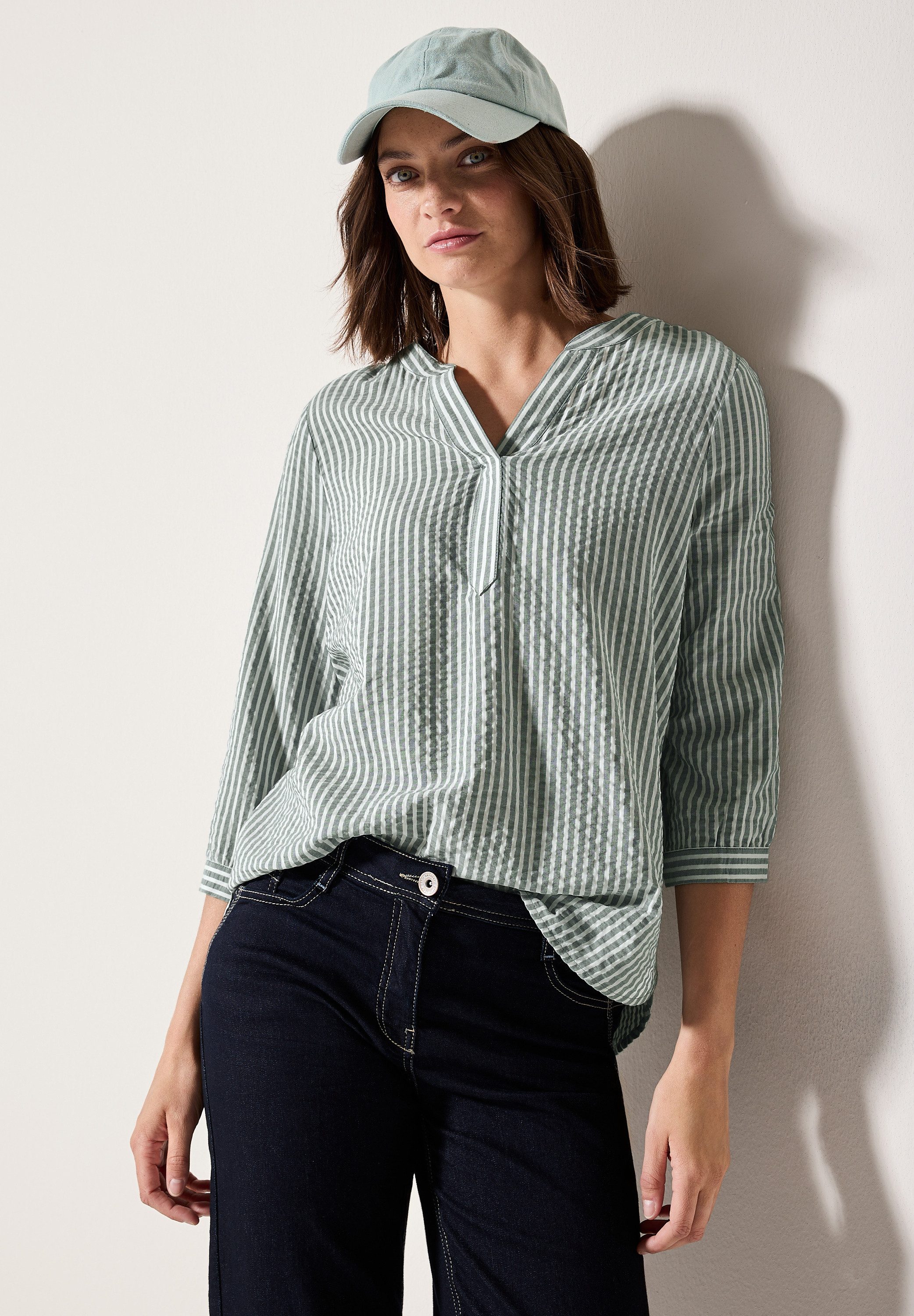CECIL Klassische Bluse mit Streifen Muster günstig online kaufen