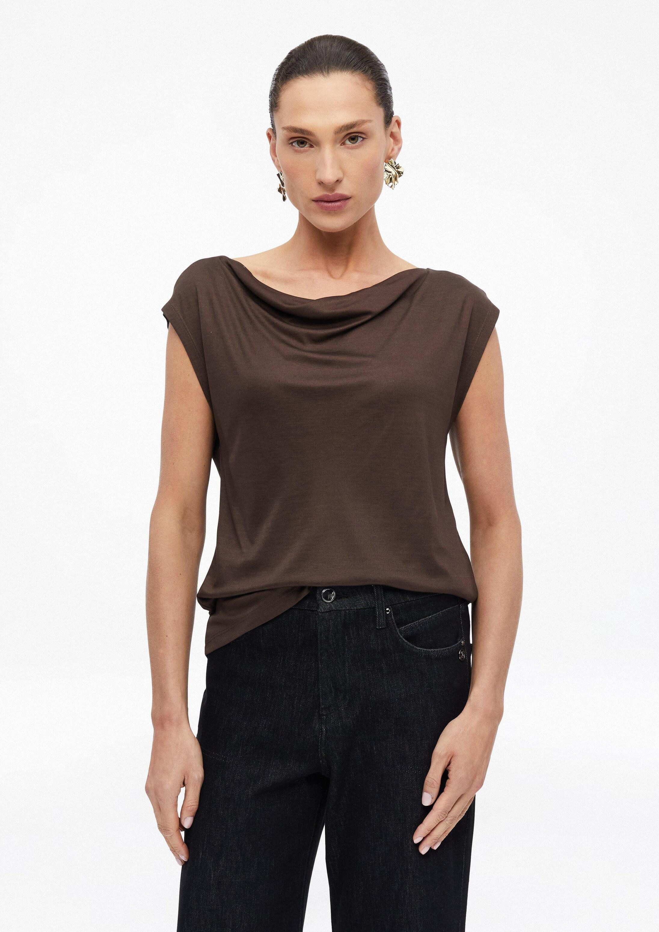 s.Oliver Muskelshirt T-Shirt Ärmelloses Shirt mit Wasserfallausschnitt