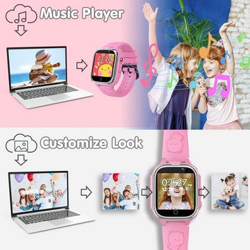 Kesasohe Smartwatch (1,54 Zoll), mit 24 Spielen 2 Kameras Video Musik Player Taschenlampe, Wecker Uhr