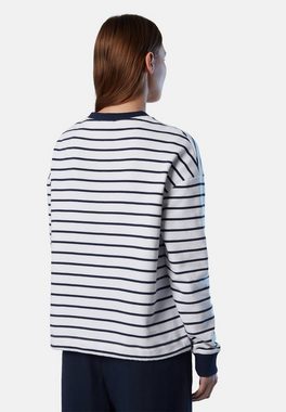 North Sails Sweatshirt Gestreiftes Sweatshirt mit Kordelzug mit sportivem Design