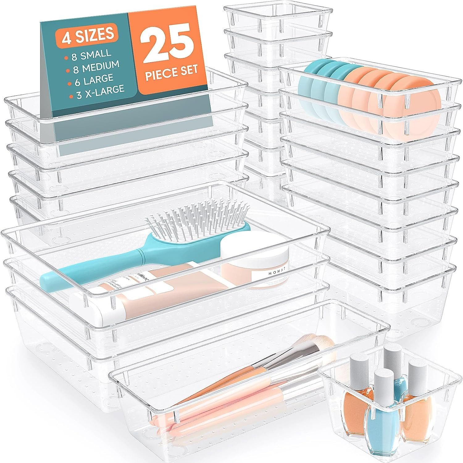 Aufbewahrungsdose Schubladen Organizer Set 4 Größen Aufbewahrungsbox Kosmetik