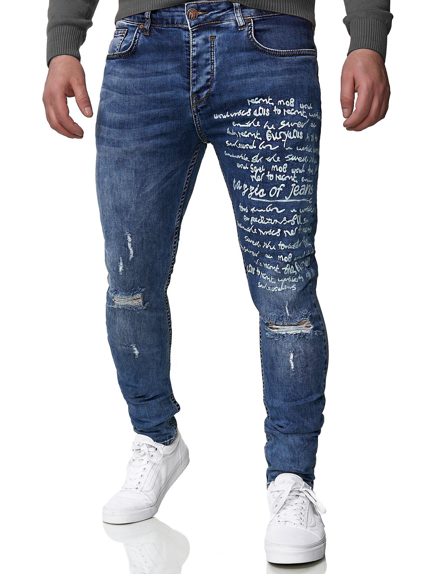 Herren Jeans Tazzio Skinny-fit-Jeans A102 im Destroyed-Look