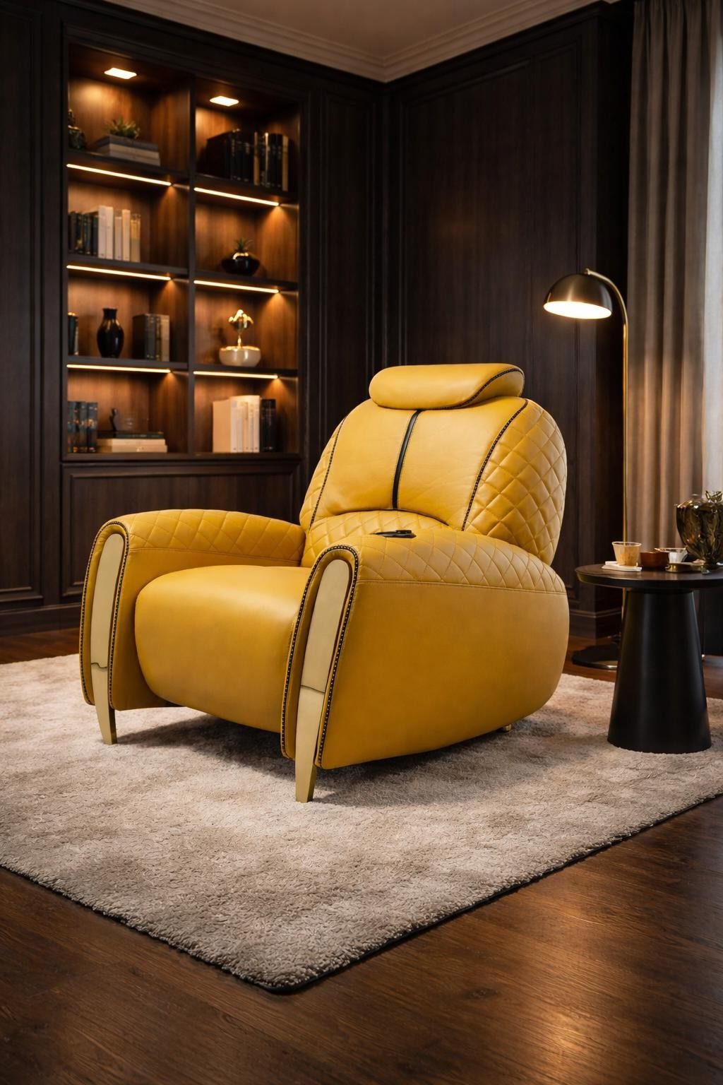 Xlmoebel Relaxsessel Moderner Relaxsessel aus Leder mit USB-Anschluss (1-St., Relaxsessel), Made in Europa