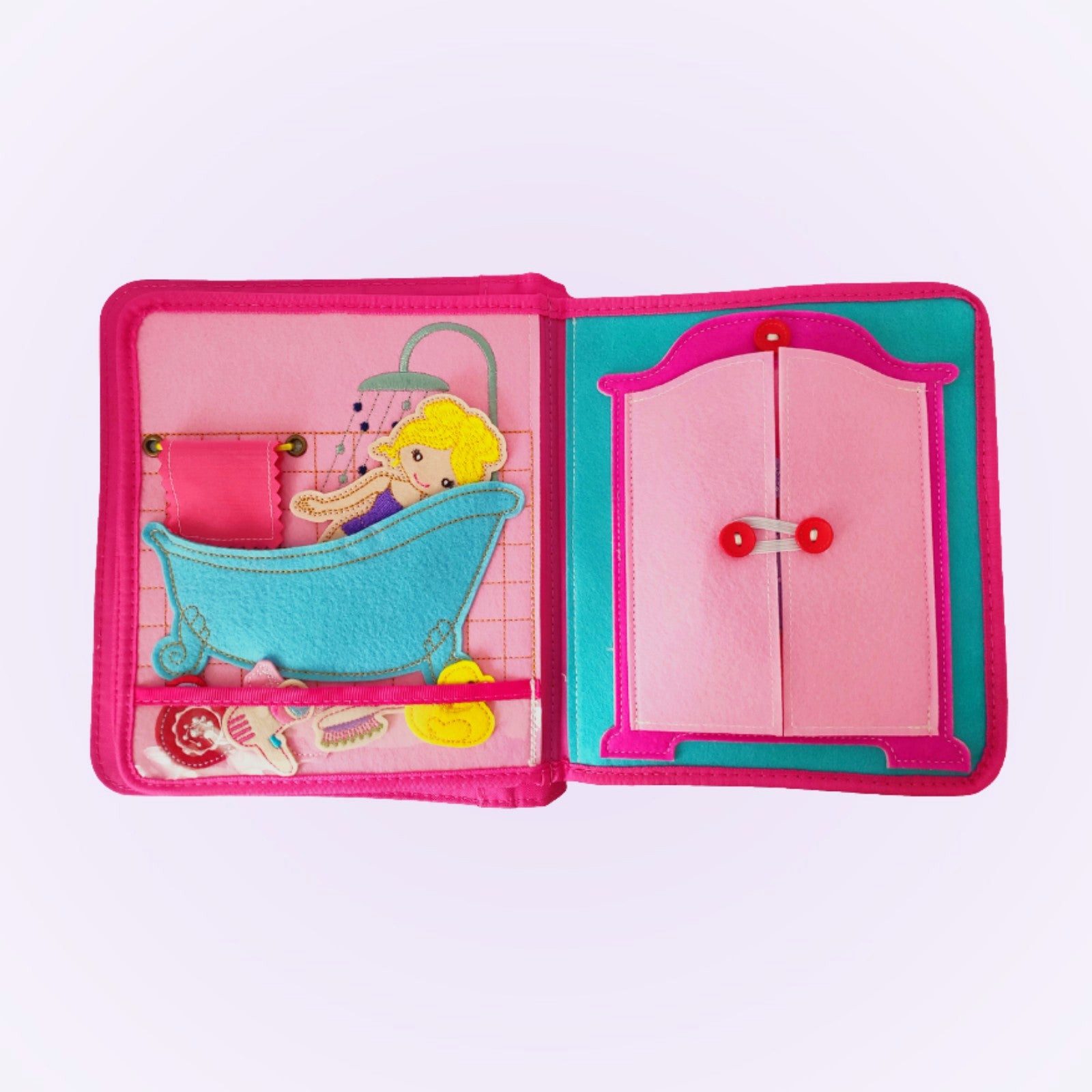 My First Book Lernspielzeug Montessori Quiet Book, Princess, Sensorik, Set inkl. Rucksack, Busy Book, Beschäftigung ab 3 Jahren, Reisespielzeug, Geschenk – Bild 3 von 5