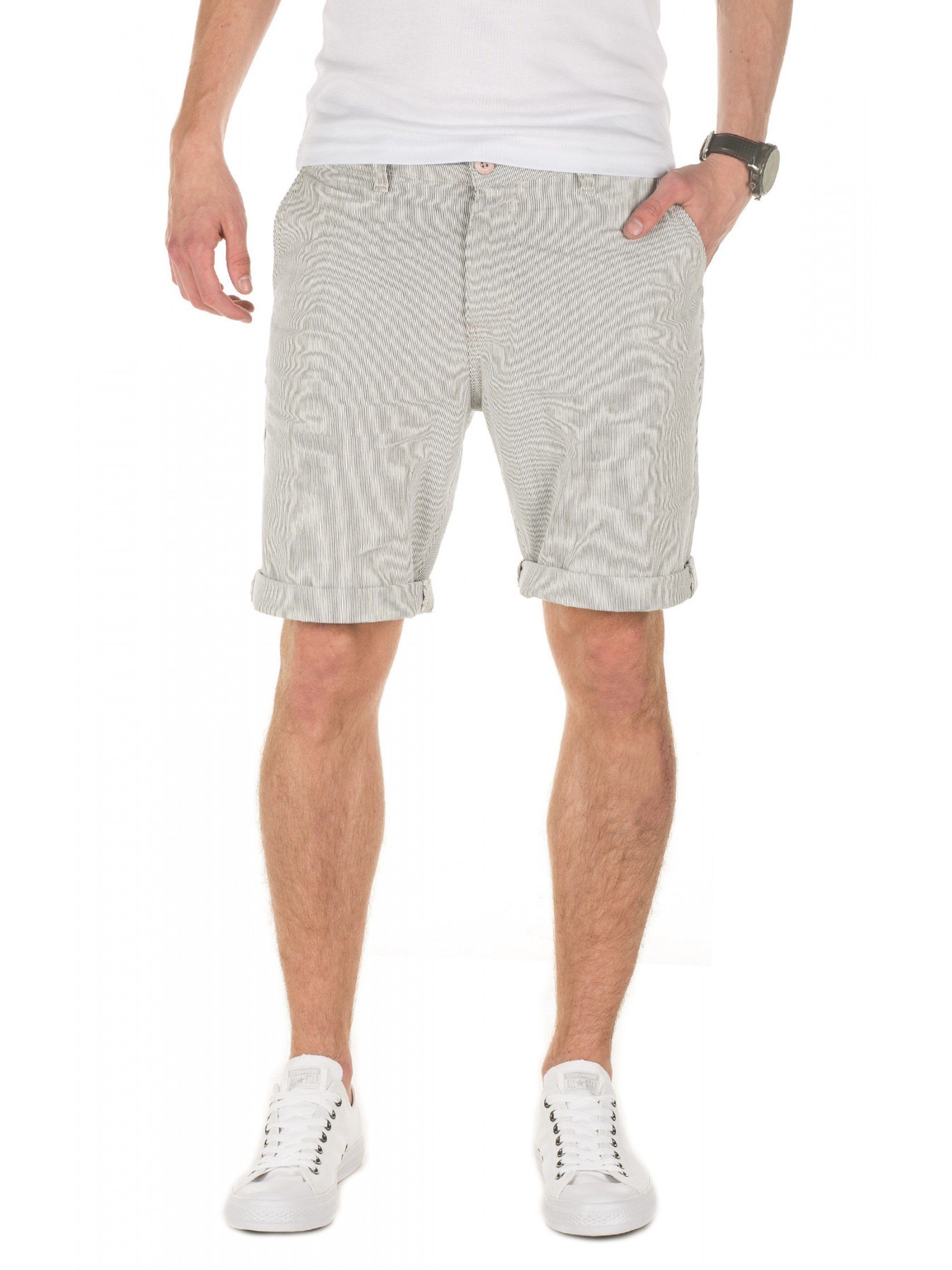 Yazubi Shorts Chino Herren Chinoshorts rise Shorts 154101) mit Edward Grau Stretchanteil (high