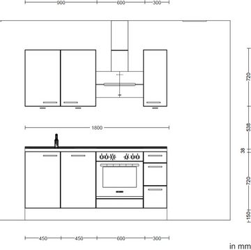 nobilia® Küchenzeile "Riva premium", vormontiert, Ausrichtung wählbar, Breite 180 cm, ohne E-Geräte