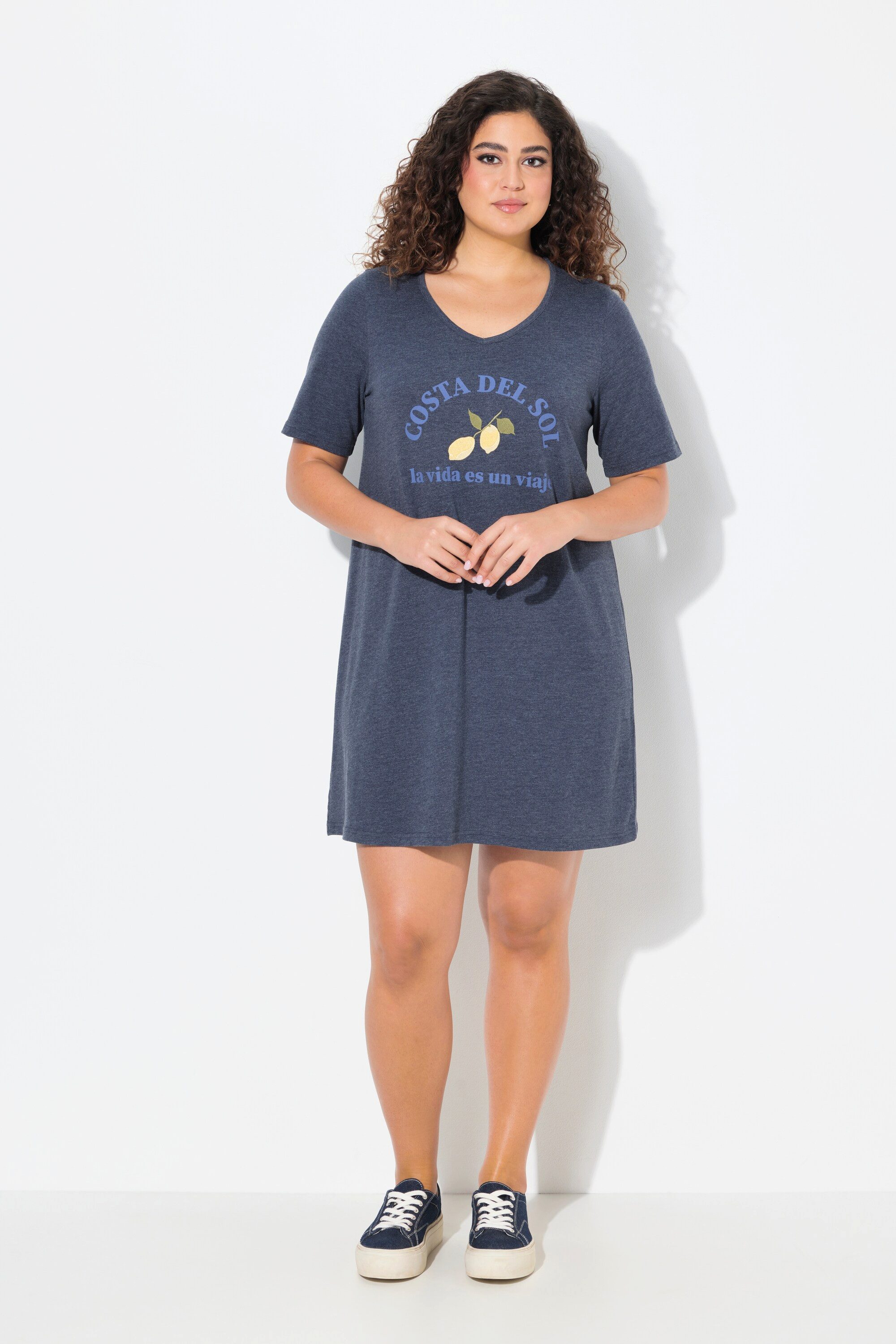 Ulla Popken Jerseykleid Jerseykleid Zitronen A-Linie günstig online kaufen