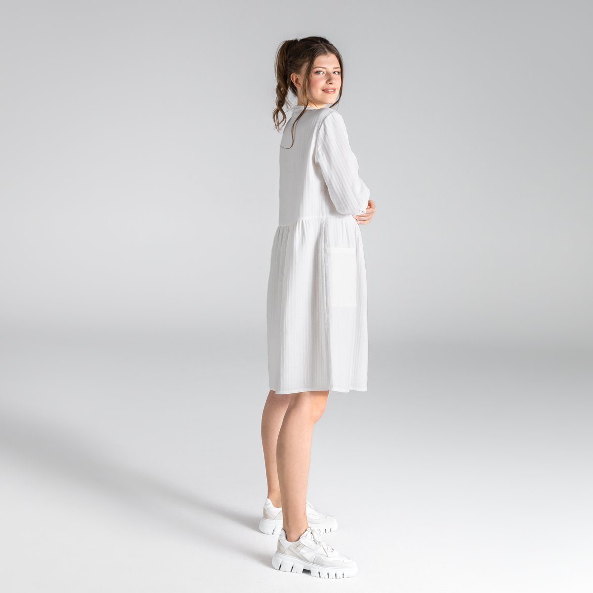 Luftiges BLOSWEN Sommerkleid Sommerkleid White trueStory