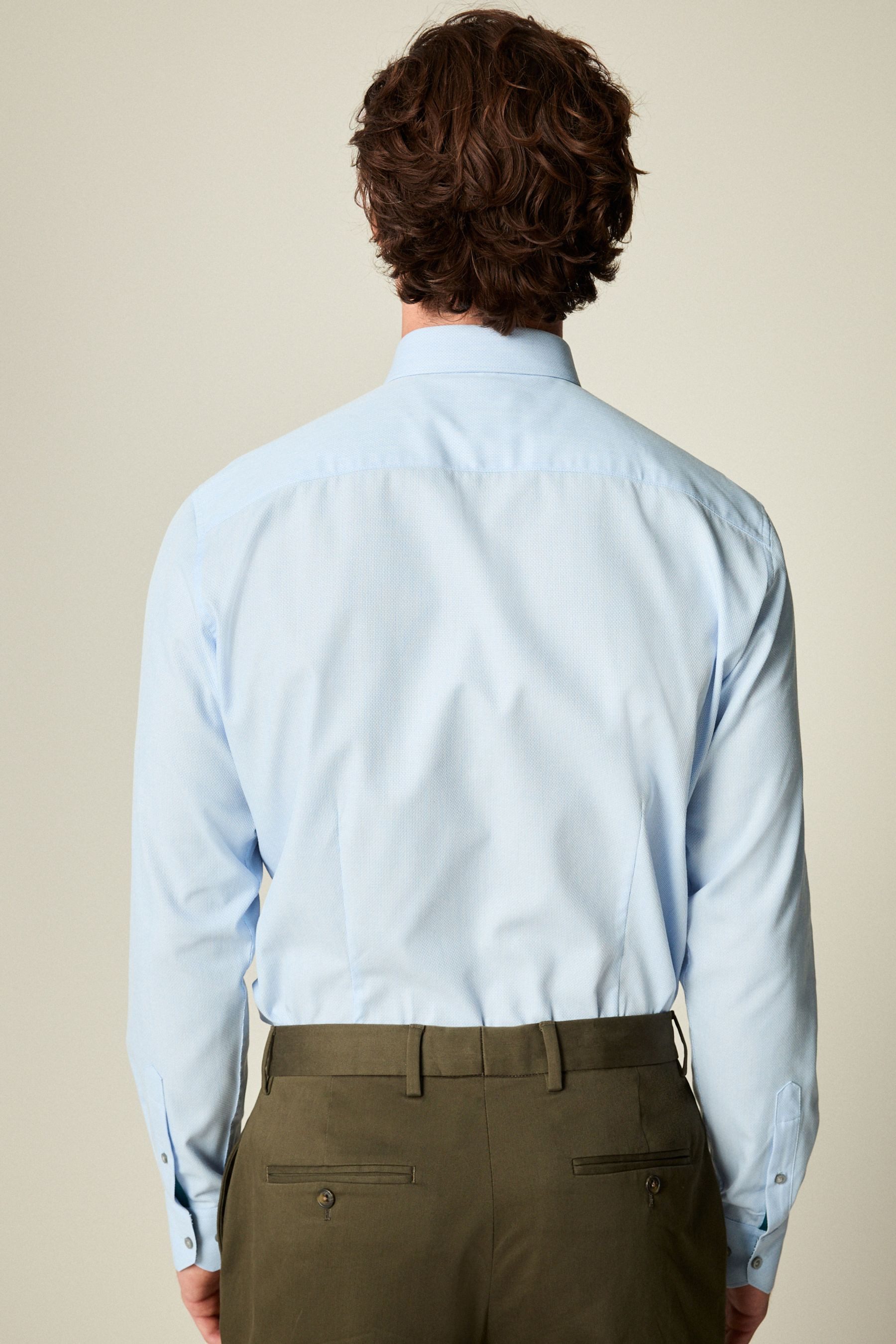Next Langarmhemd Pflegeleichtes, paspeliertes Slim Fit günstig online kaufen