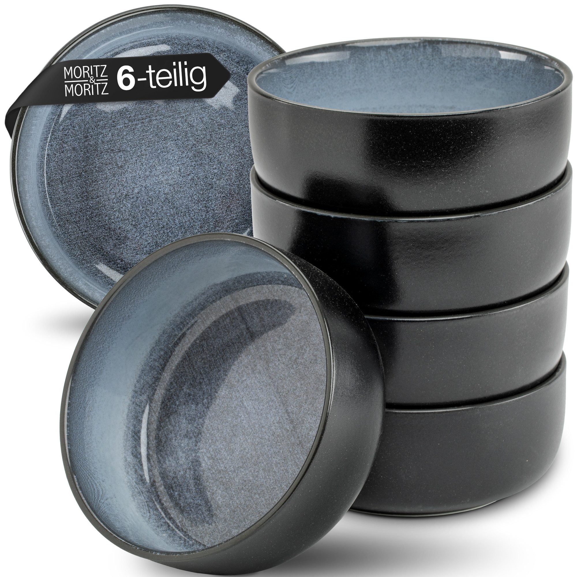 Moritz & Moritz Dessertschale VIDA Müslibowl Blau, Porzellan, (Set, 6-tlg), Чаши Set für 6 Personen