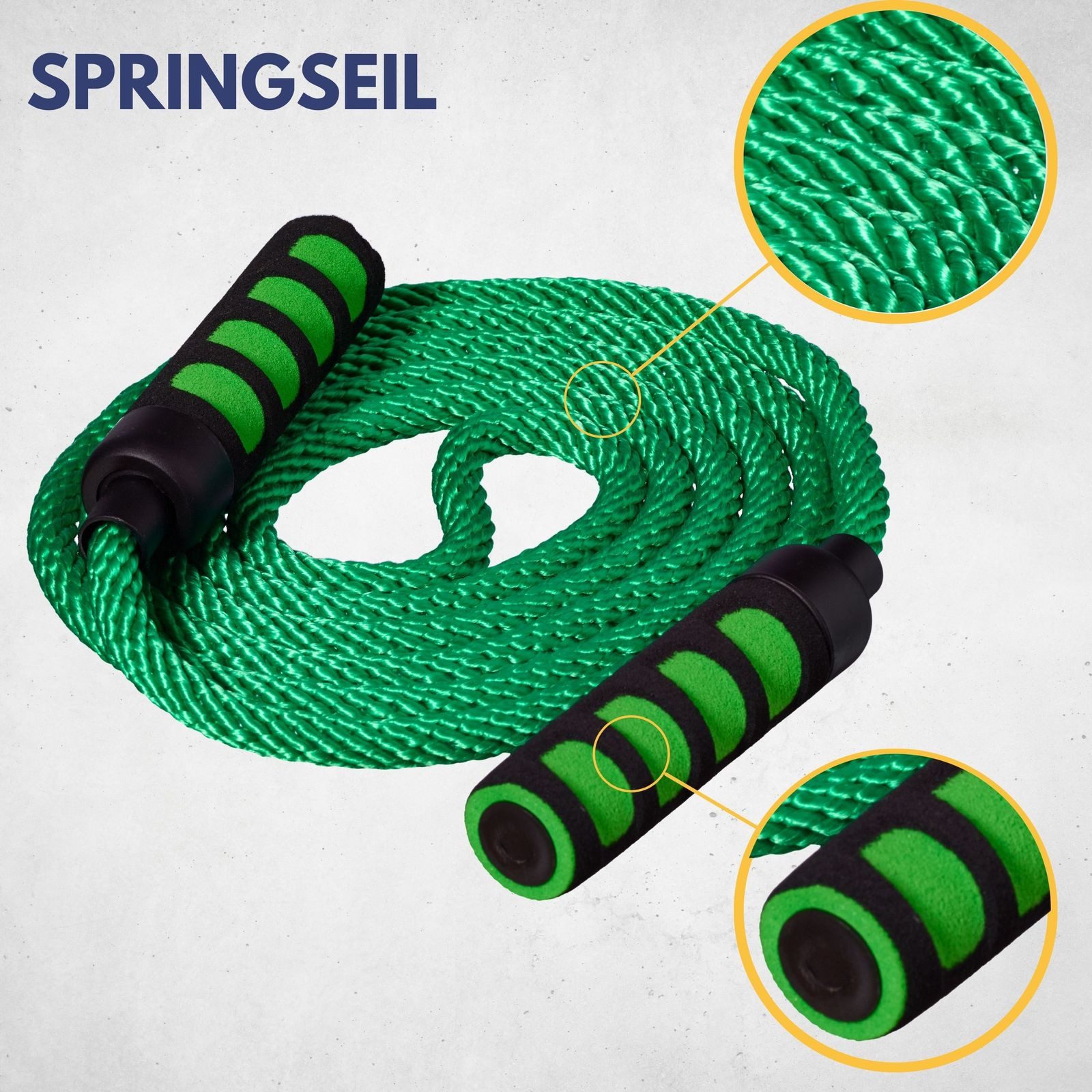 Best Sporting Springseil Springseil mit Softgriffen I Länge 400 cm I Farbe Grün, Ideal für spielerische Übungen mit Kindern