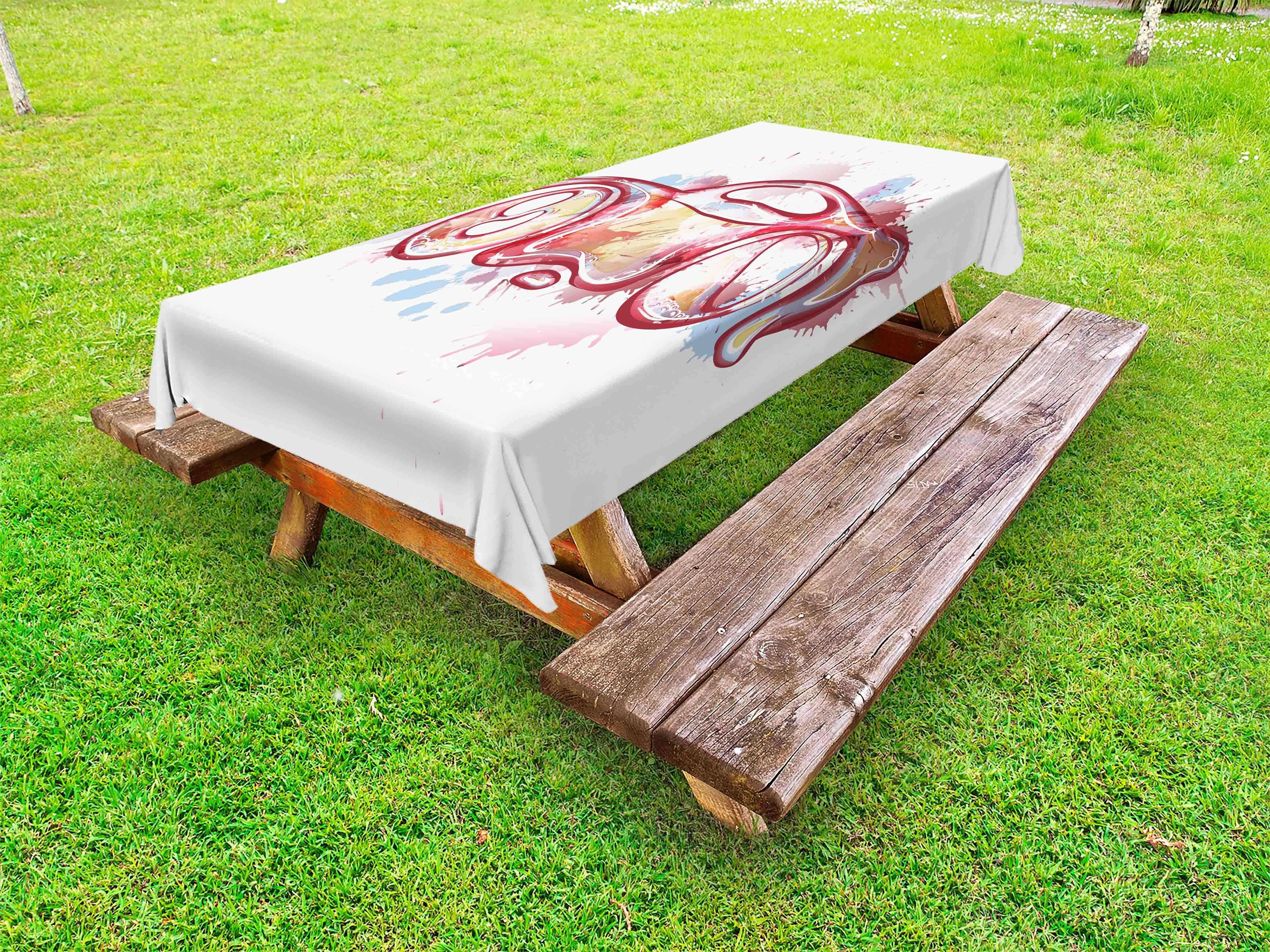 Abakuhaus Tischdecke dekorative waschbare Picknick-Tischdecke, Farbe bespritzt Rennauto Artwork